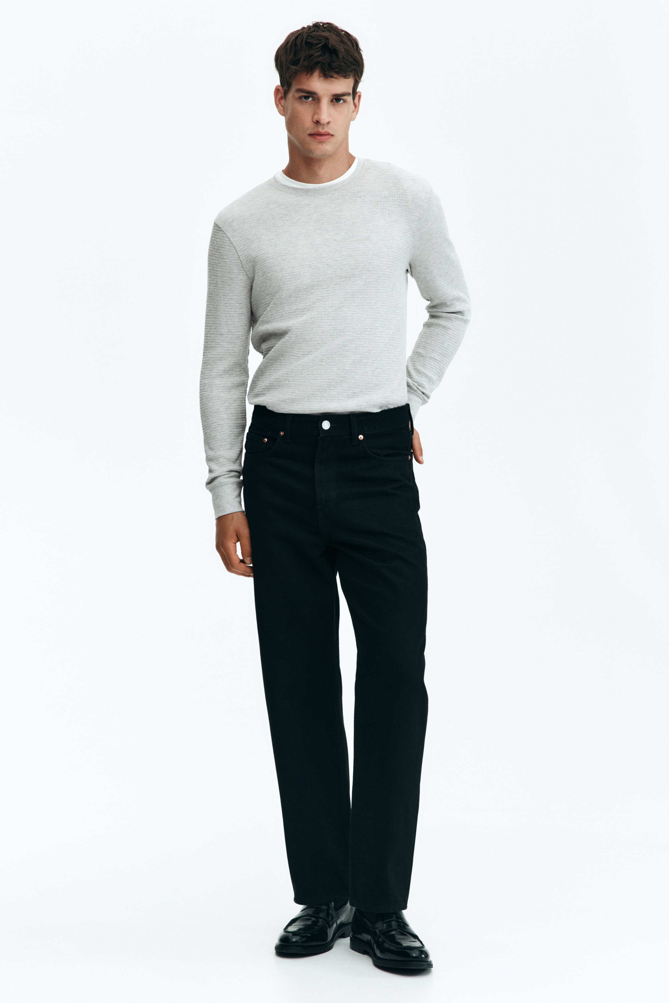 Slim Fit Waffled jersey top