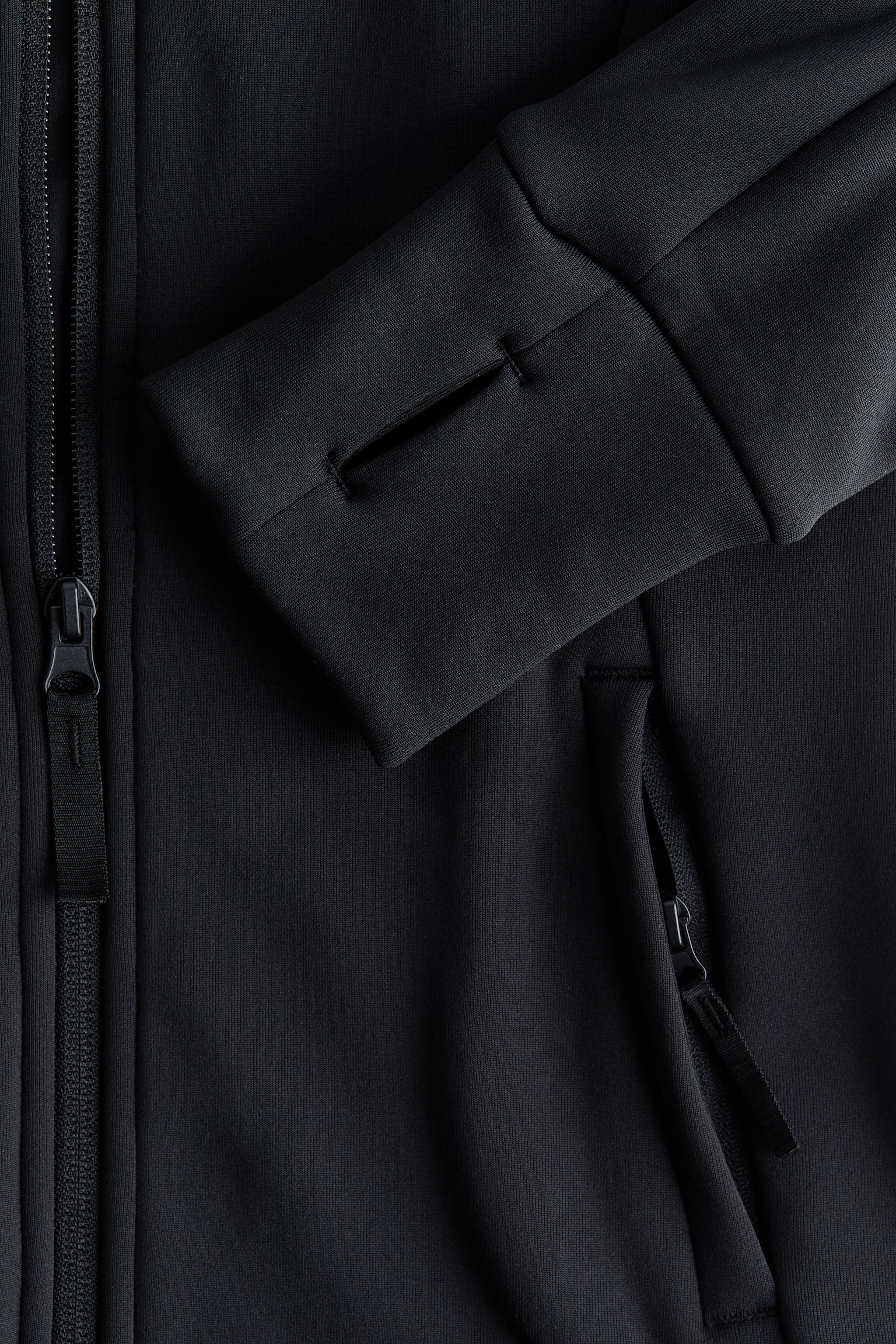 Slim Fit Hooded Sports jacket - Black/Khaki green - 2