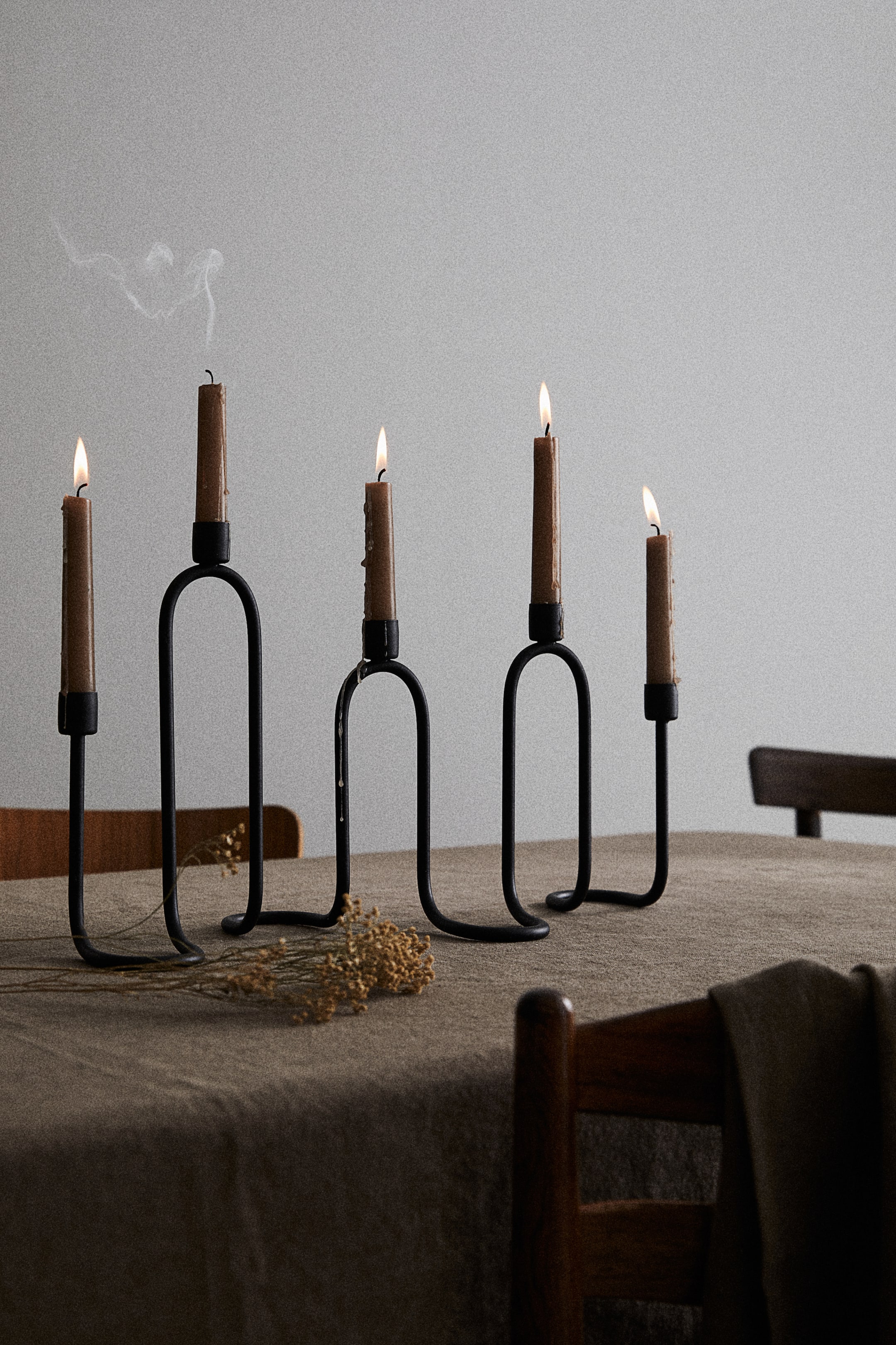 Wavy Metal Candelabra