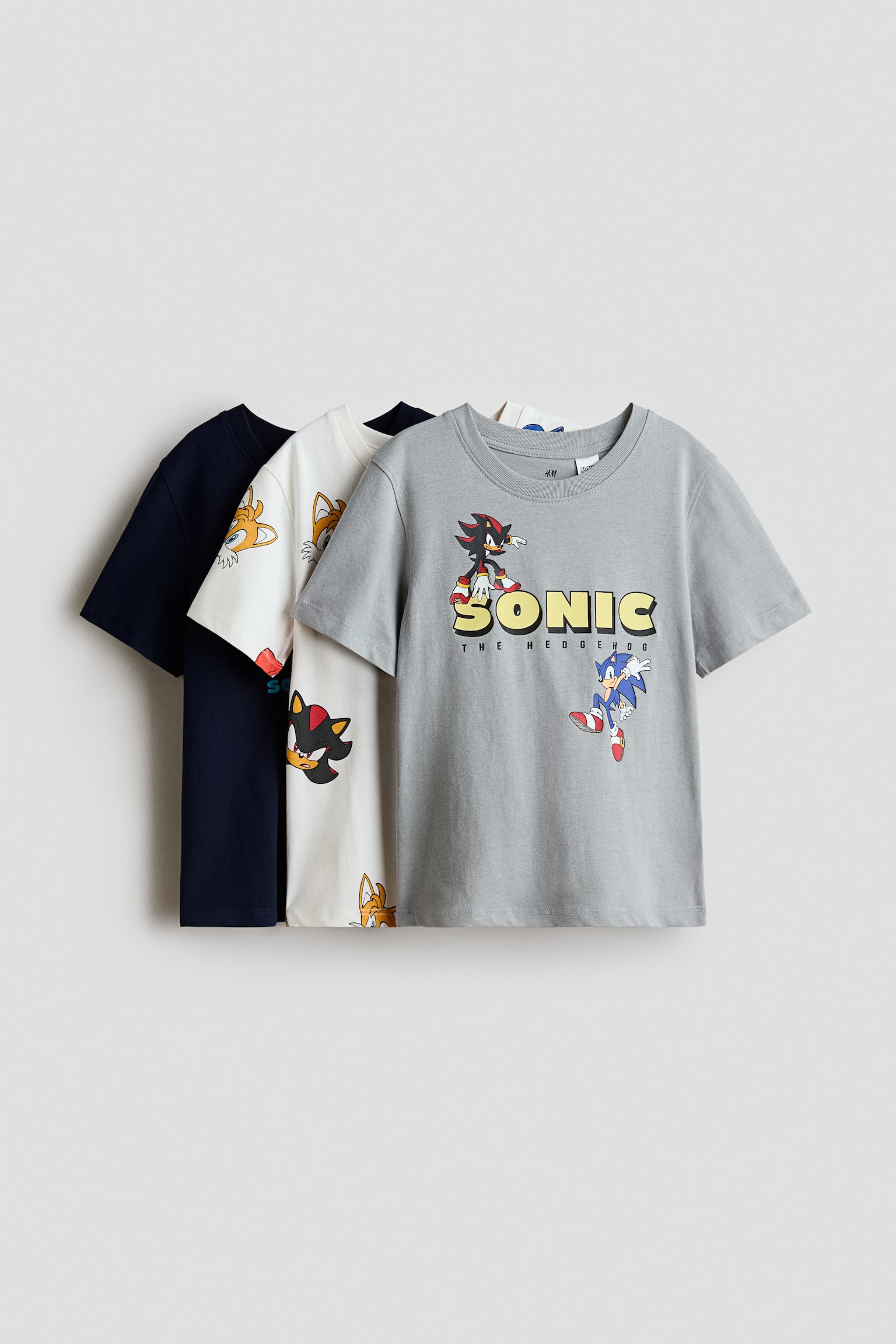 Set van 3 T-shirts met print - Grey/Sonic the Hedgehog/Wit/Pokémon/Dusty blauw/Hot Wheels/Blauw/Lilo & Stitch/Rood/Cars/Marineblauw/Mickey Mouse/Groen/Minecraft/Grijs gemêleerd/Marvel Comics/Groen/Minecraft/Roomwit/Paw Patrol/Donkergrijs/Jurassic World/Wit/Paw Patrol/Oranje/Marvel Comics/Rood/Marvel Comics