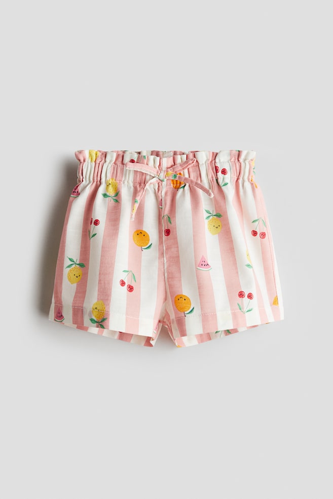 Paper-Bag Shorts - Pink/fruit/Light pink/fruit/Light denim blue/Denim blue - 1