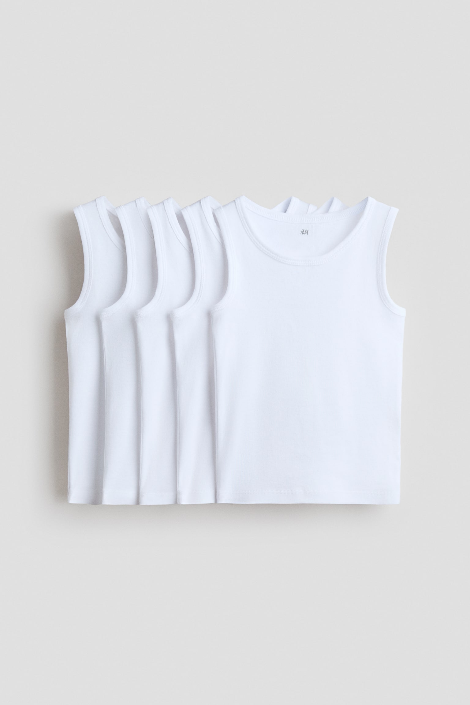 5-pack vest tops - White/Light blue/Dark blue