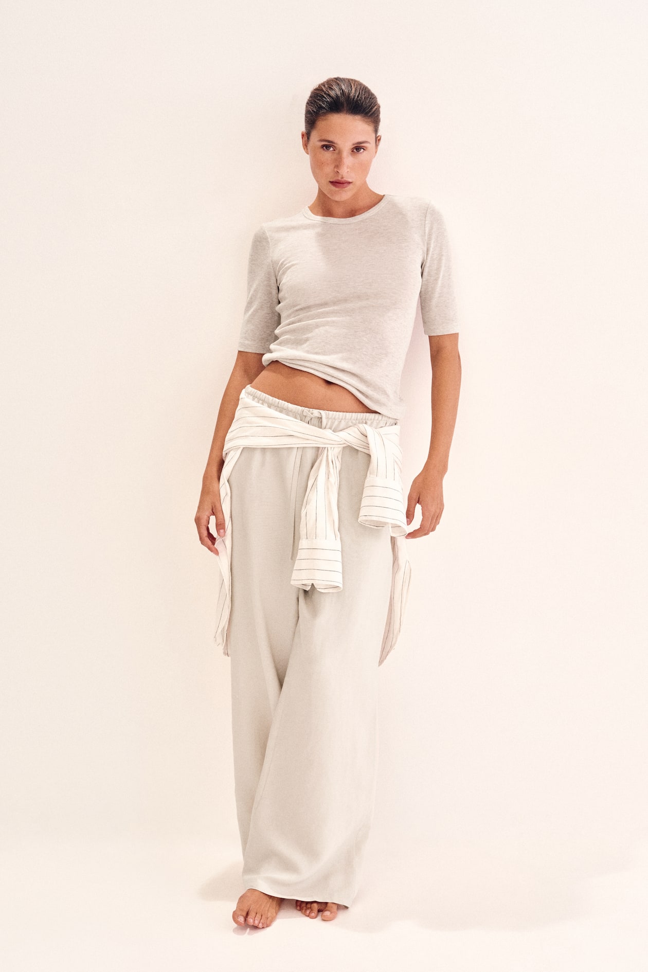 Linen-Blend Drawstring Pants - image 2