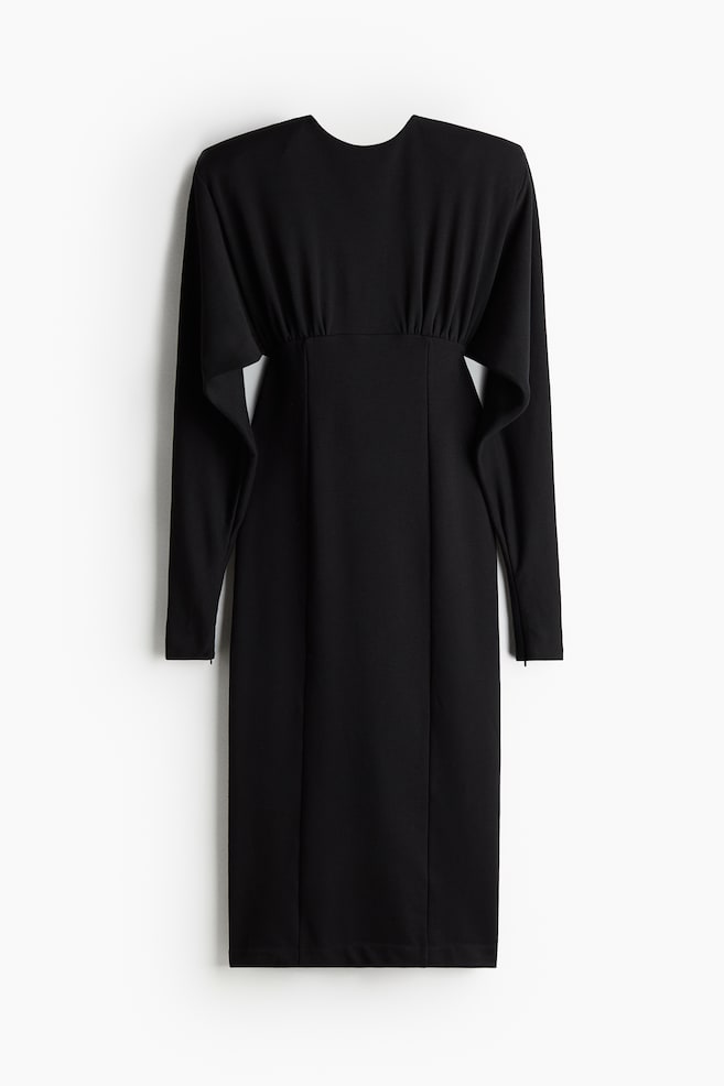 Vestido sudadera con mangas murciélago - Negro - 1