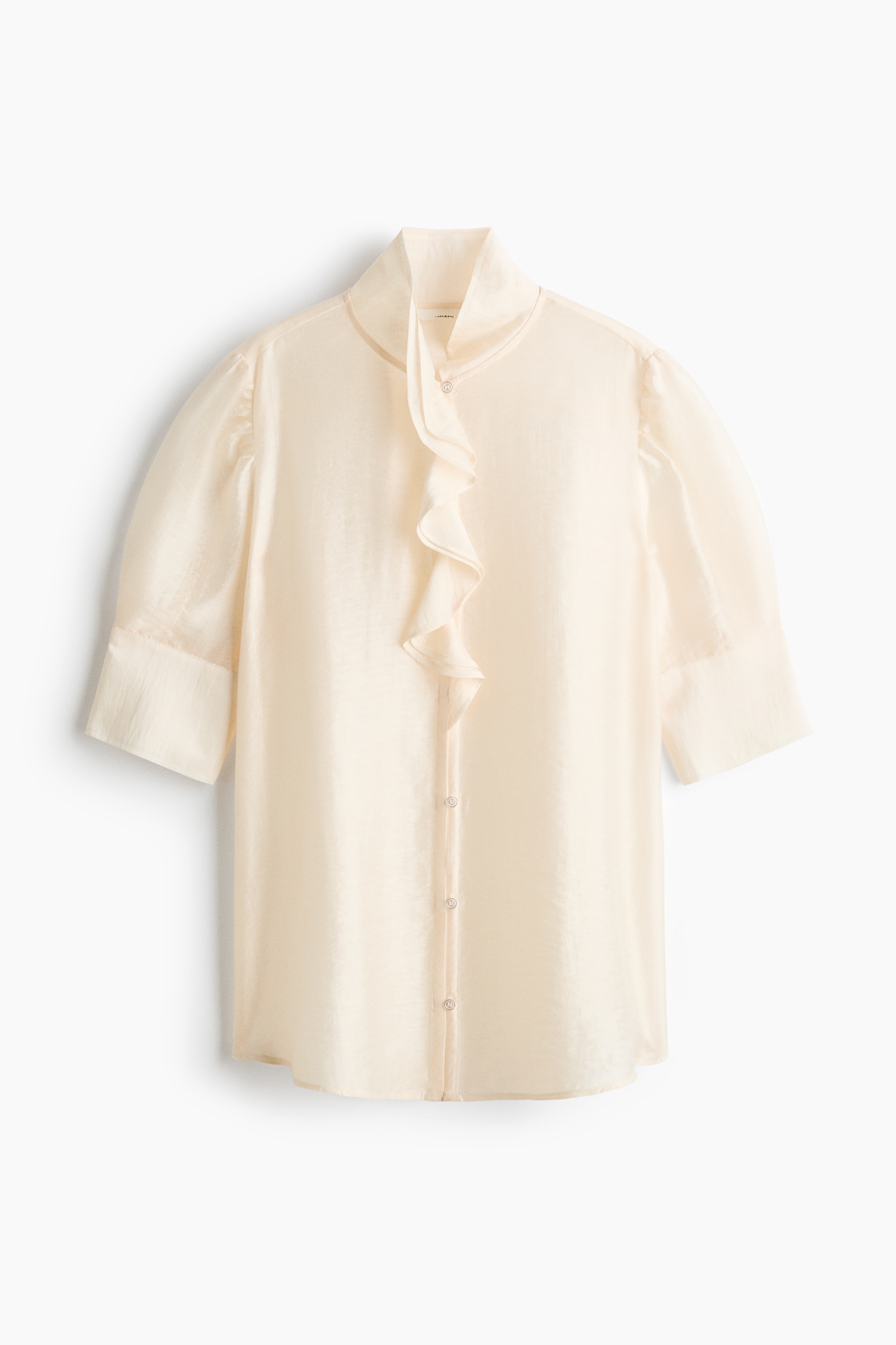 Flounced short-sleeved blouse