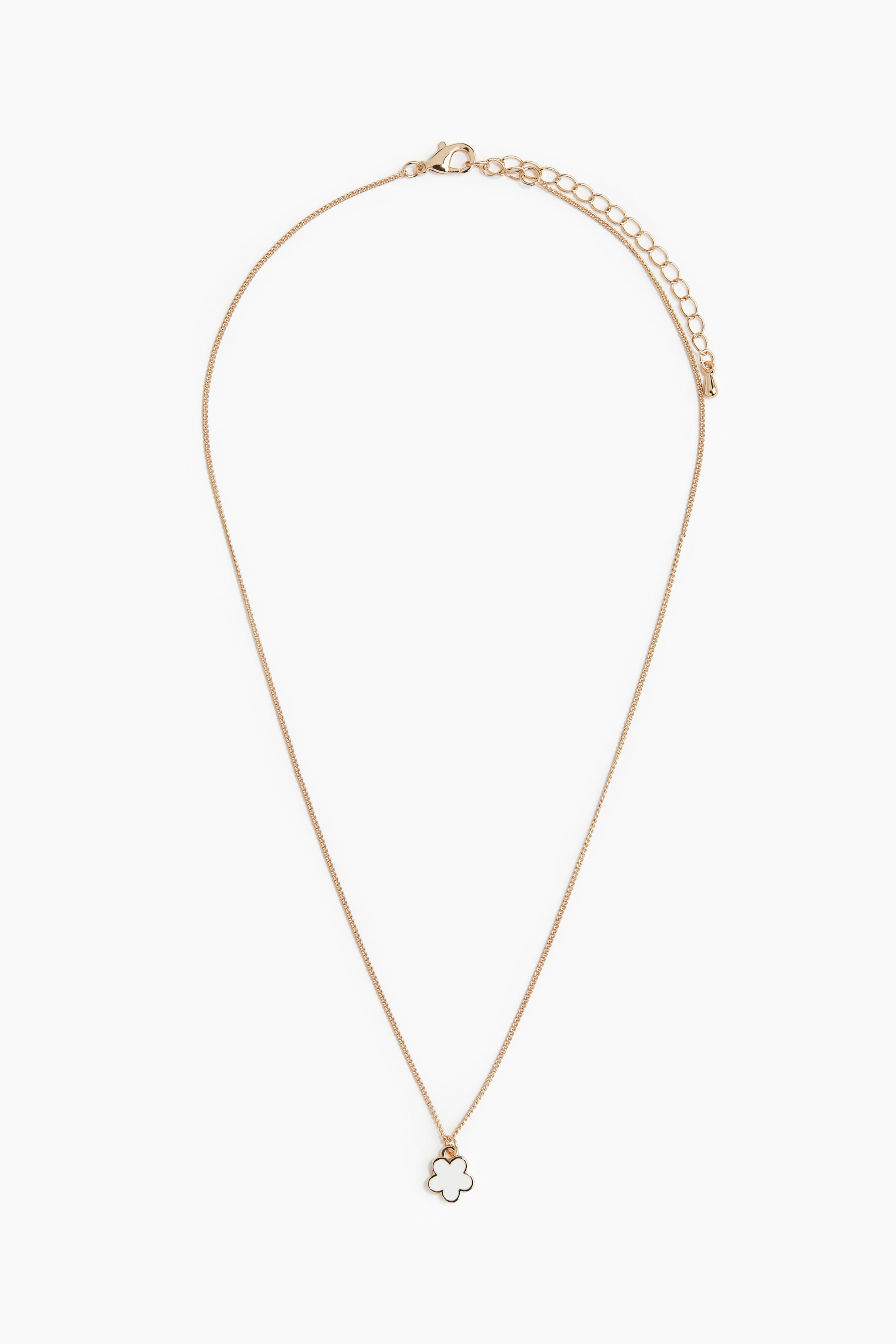 Flower-pendant necklace - Gold-coloured/White - Ladies | H&M GB