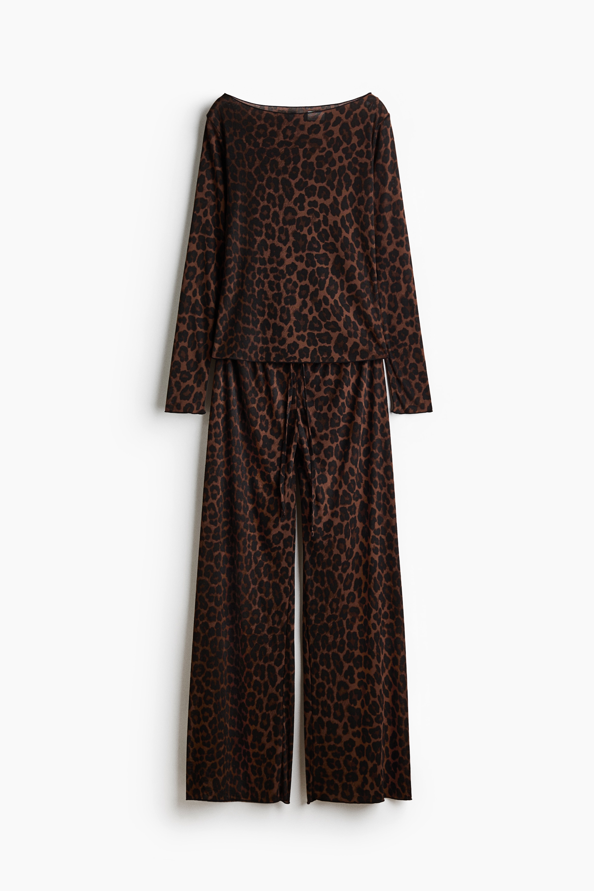 Ribbed pyjamas - Dark brown/Leopard print/Light pink/Black/Light beige marl