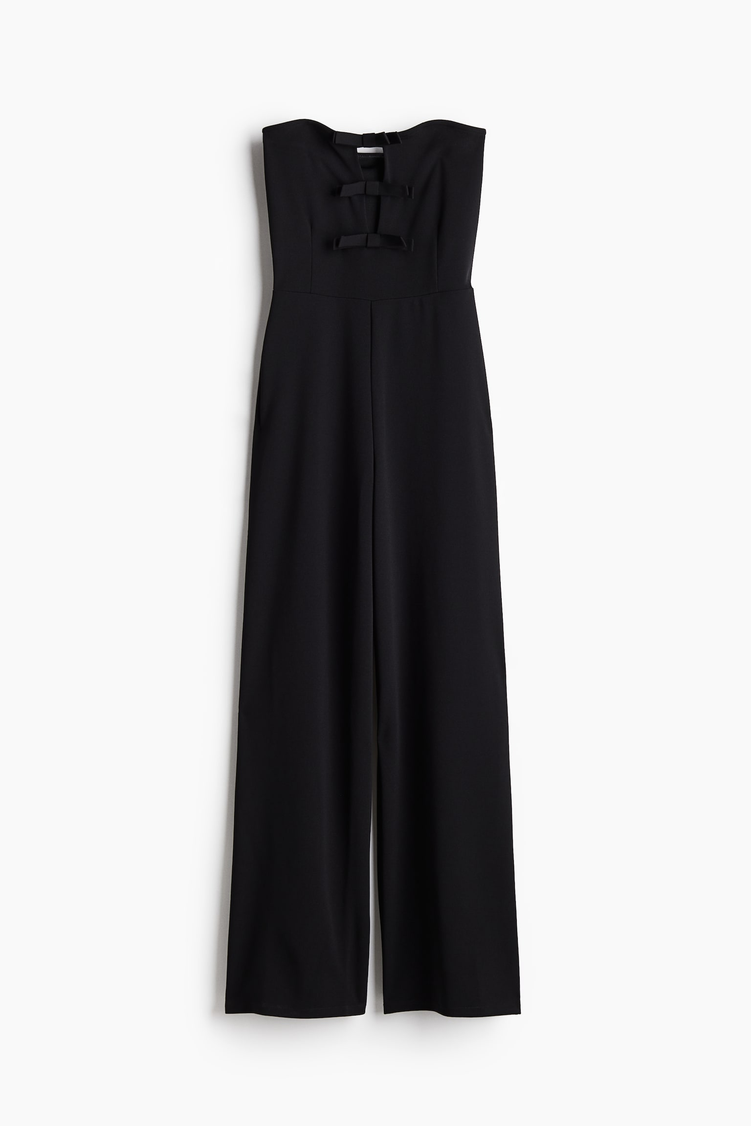 Bow-front bandeau jumpsuit - Black - 2