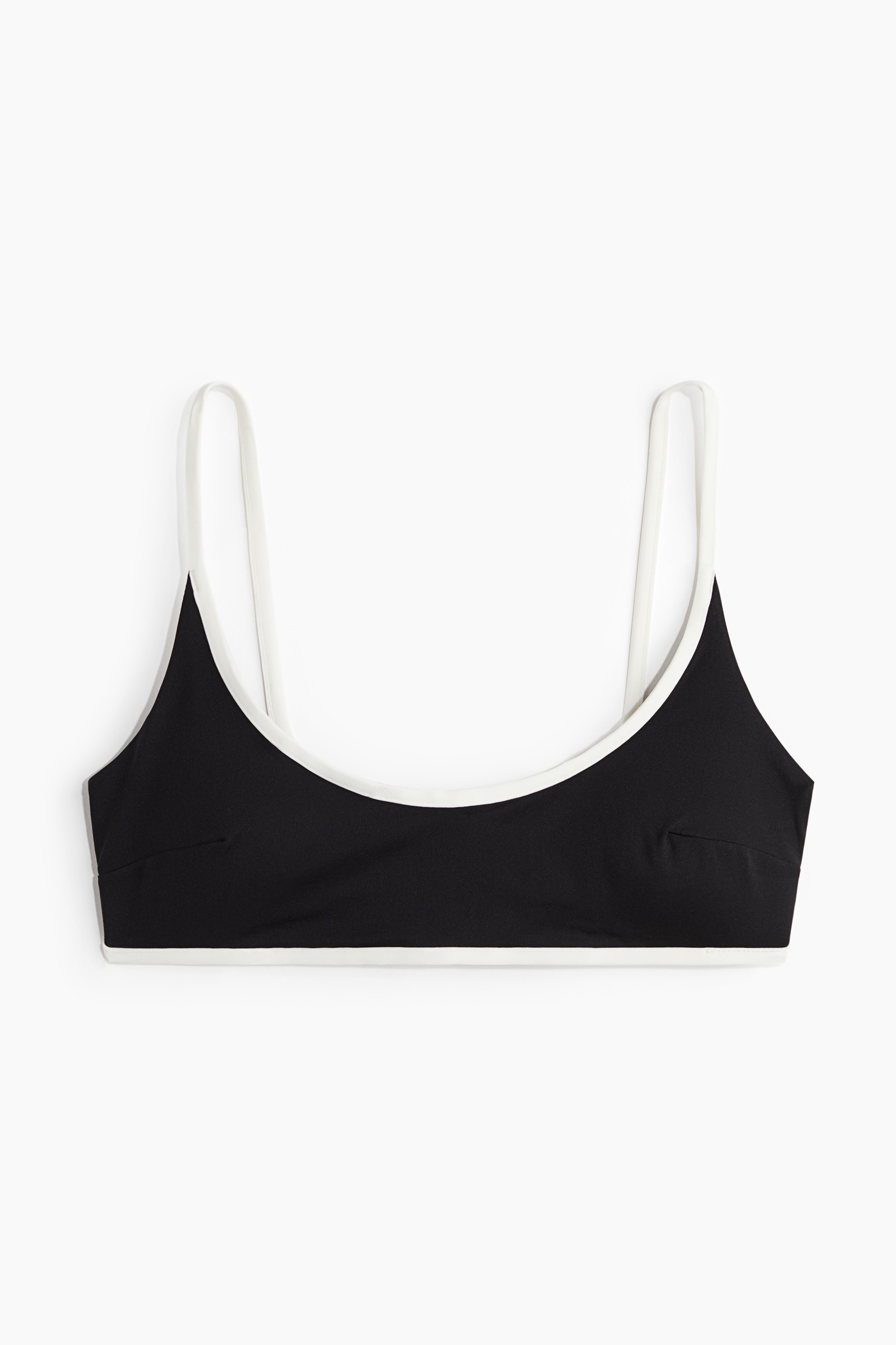 Dam - Svart/Vit Vadderad bikinitopp - Size: 46  - H&M