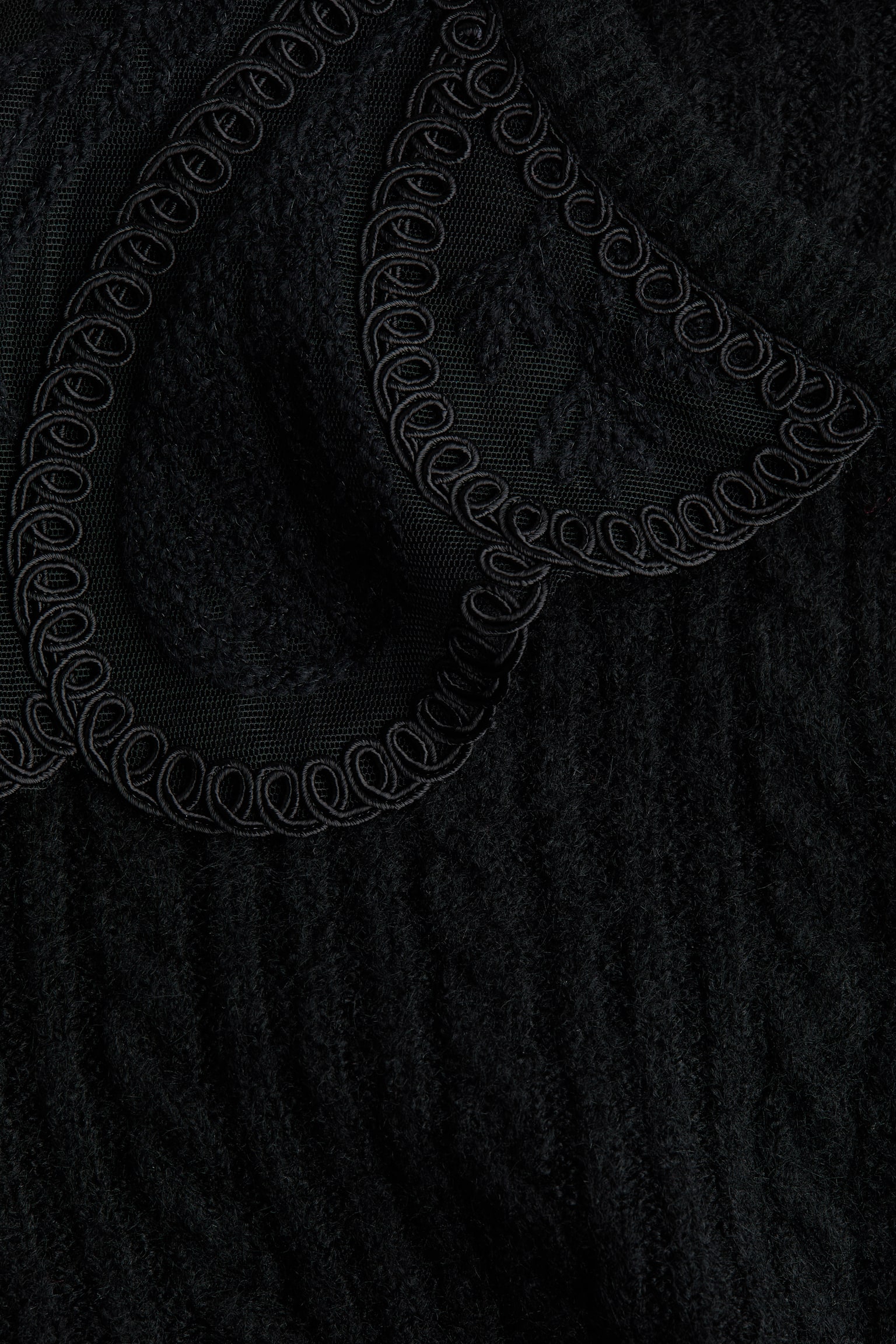 レースカラーカーディガン - ブラック - 3