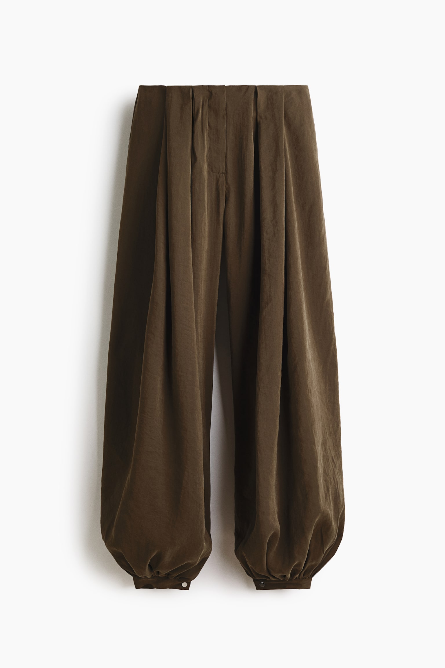 Pantalón con piernas globo en modal - Verde caqui oscuro/Negro - 2