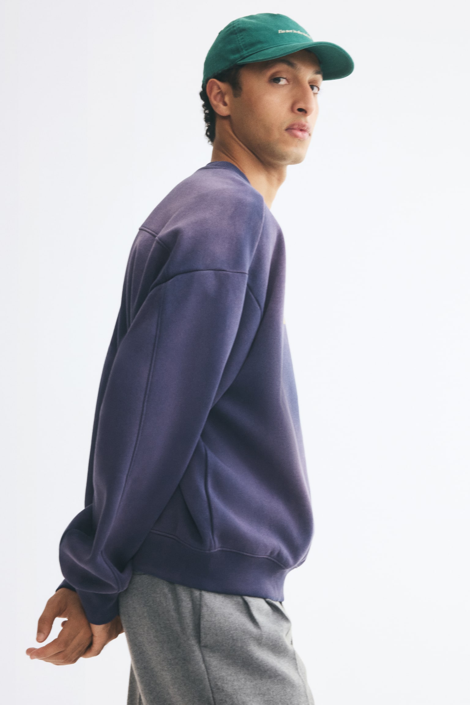 Мужская толстовка H&M Oversized Printed, цвет: Тёмный синий — фото 5
