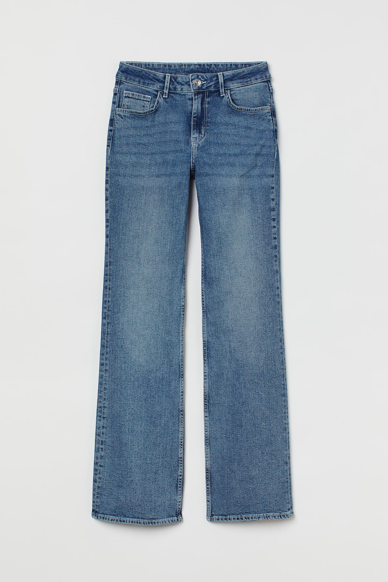 Flared Low Jeans - Low waist - Long - Dark denim blue - Ladies | H&M US