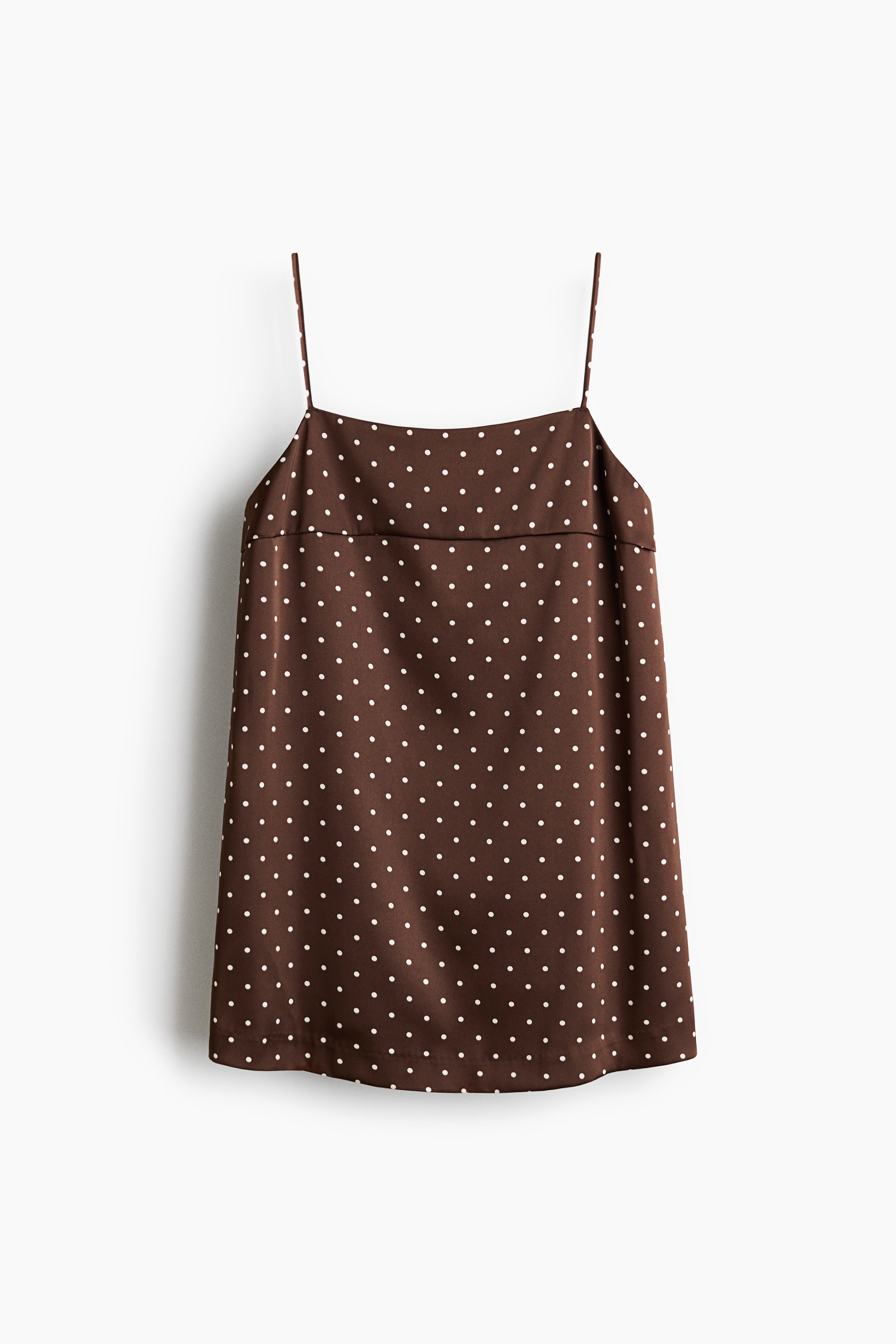 A-line satin top - Dark brown/Polka dot