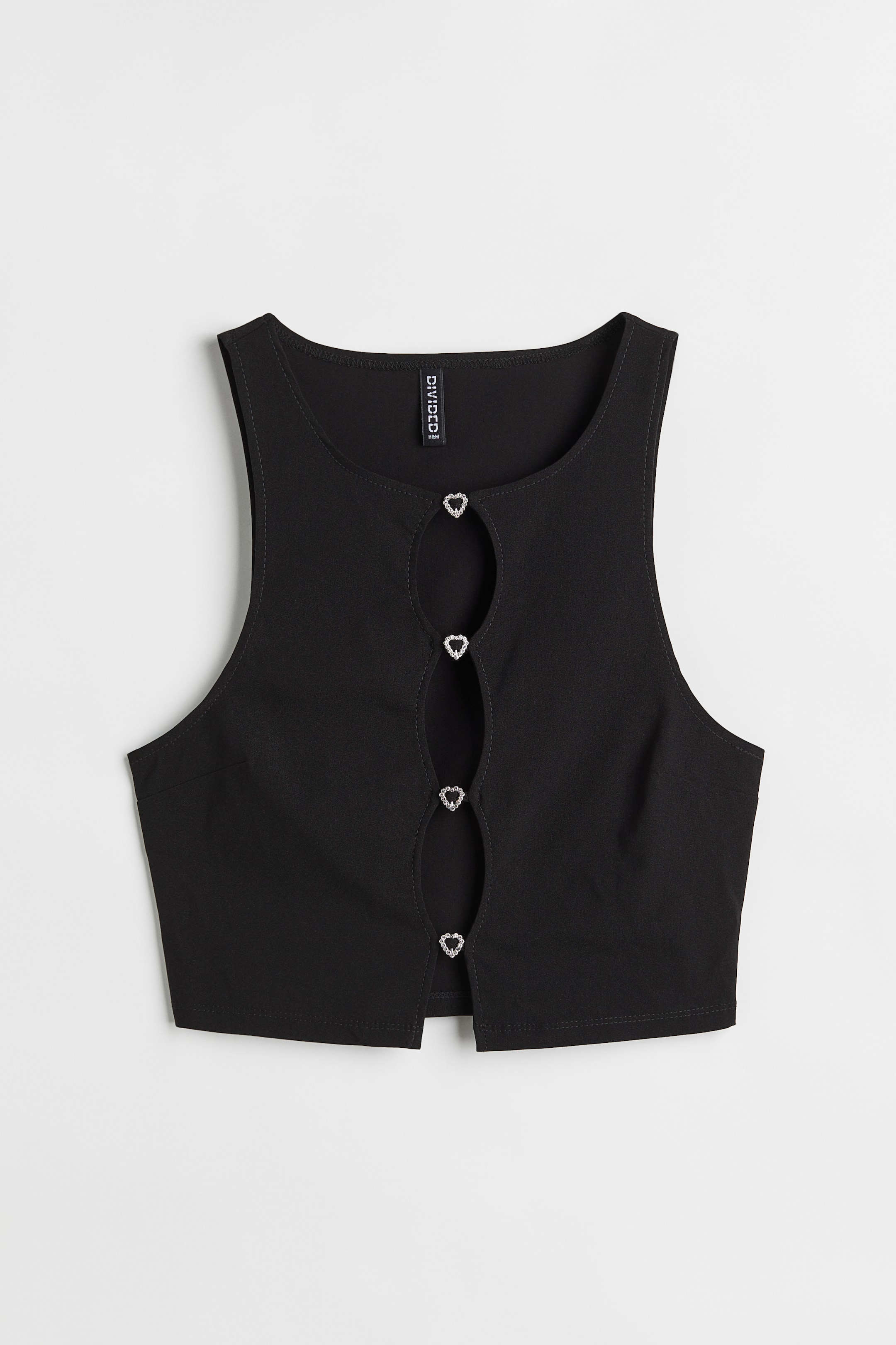 View larger image: Cropped Cut Out Top - Black - Ladies | H&M AU 1