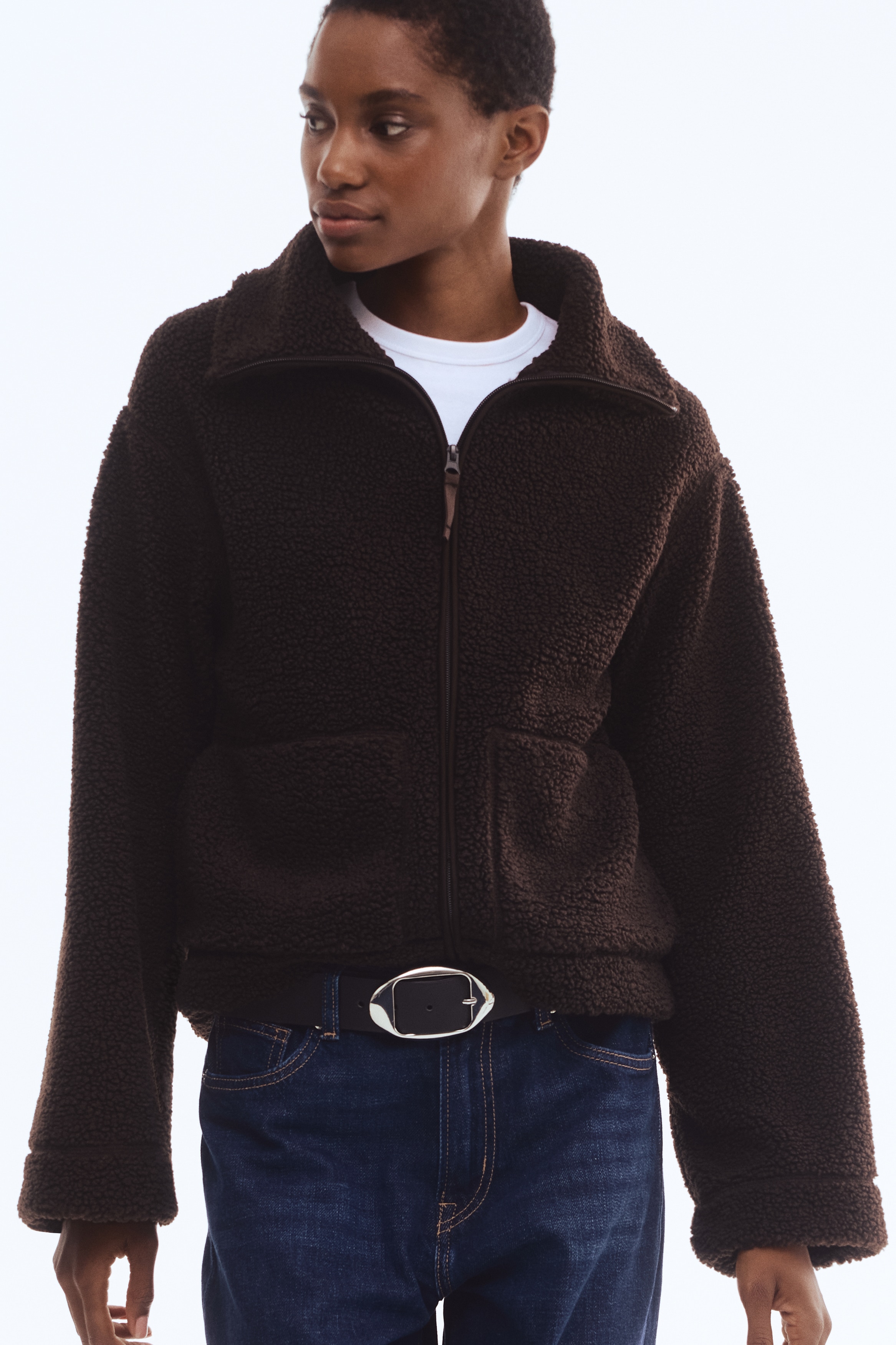 H&m ルーズテディ テディ ジャケット テディジャケット - モール 