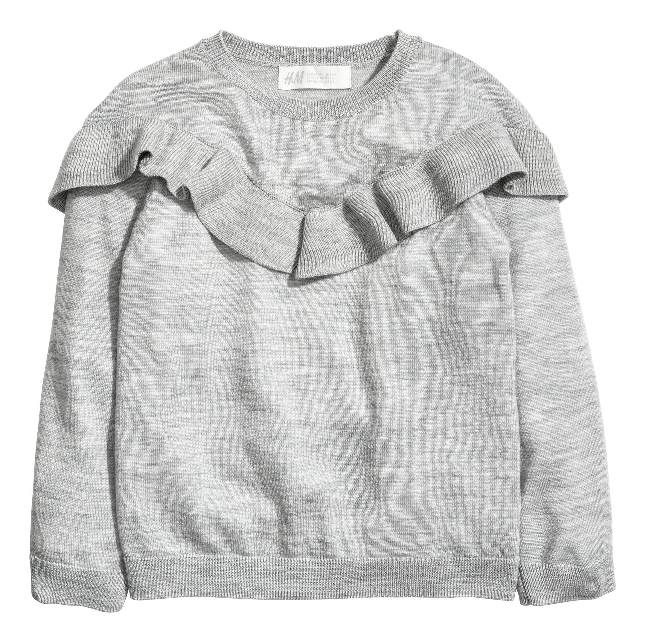 View larger image: Merino wool jumper - Light grey marl - Kids | H&M GB 1