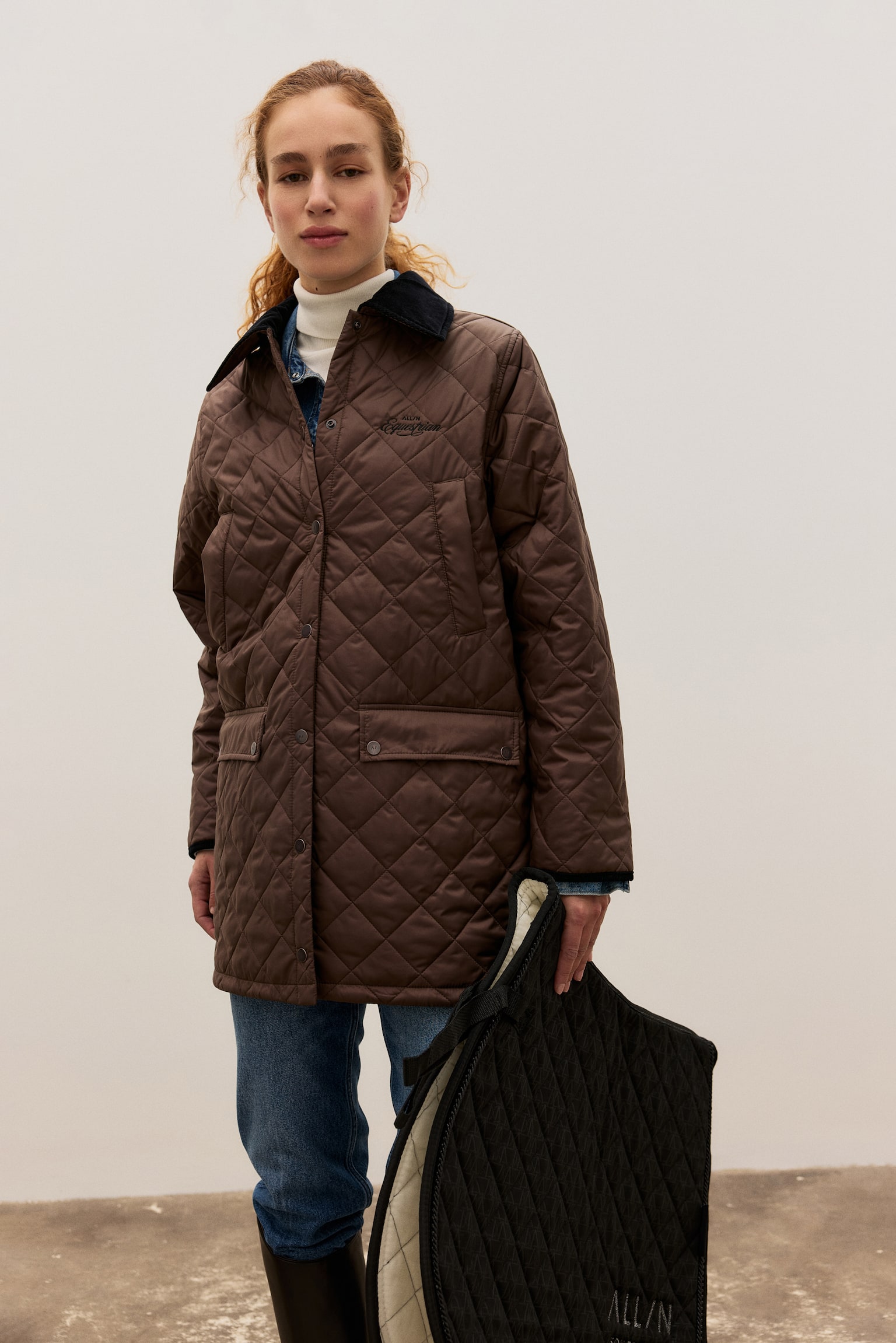 Quilted stable jacket - Brown - 7