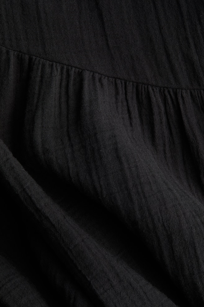 Muslin Wrap Dress - Black - 6