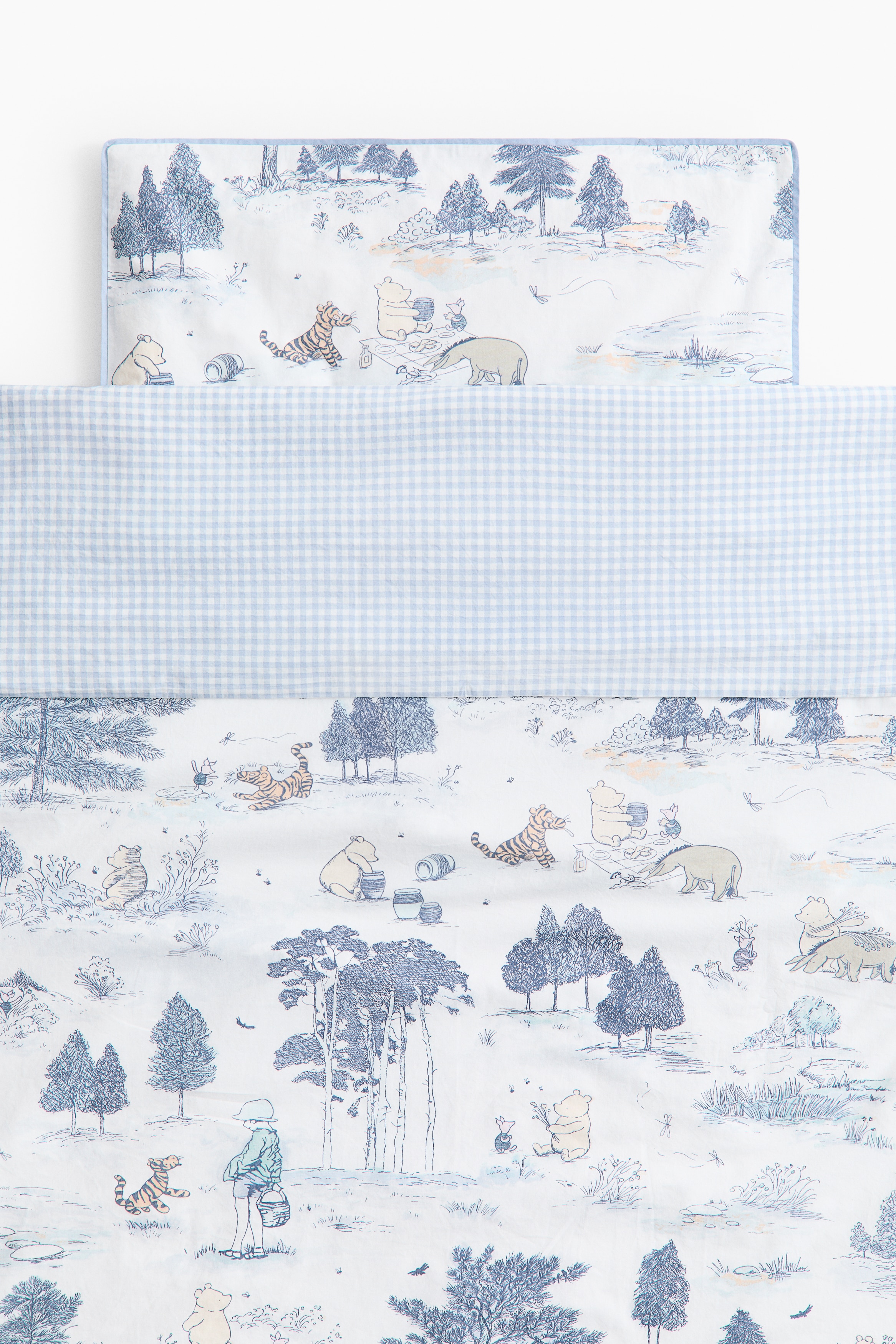 Patterned Crib Duvet Cover Set - Light blue/Winnie the Pooh/Light green/Winnie the Pooh