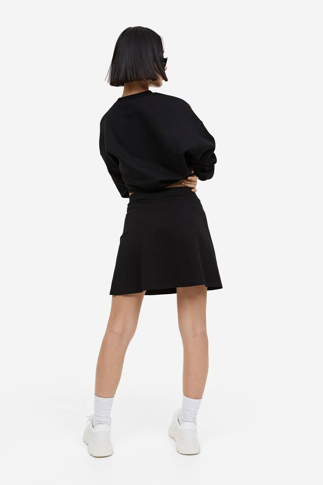 A-line jersey skirt - Black/White/Dark grey - 4