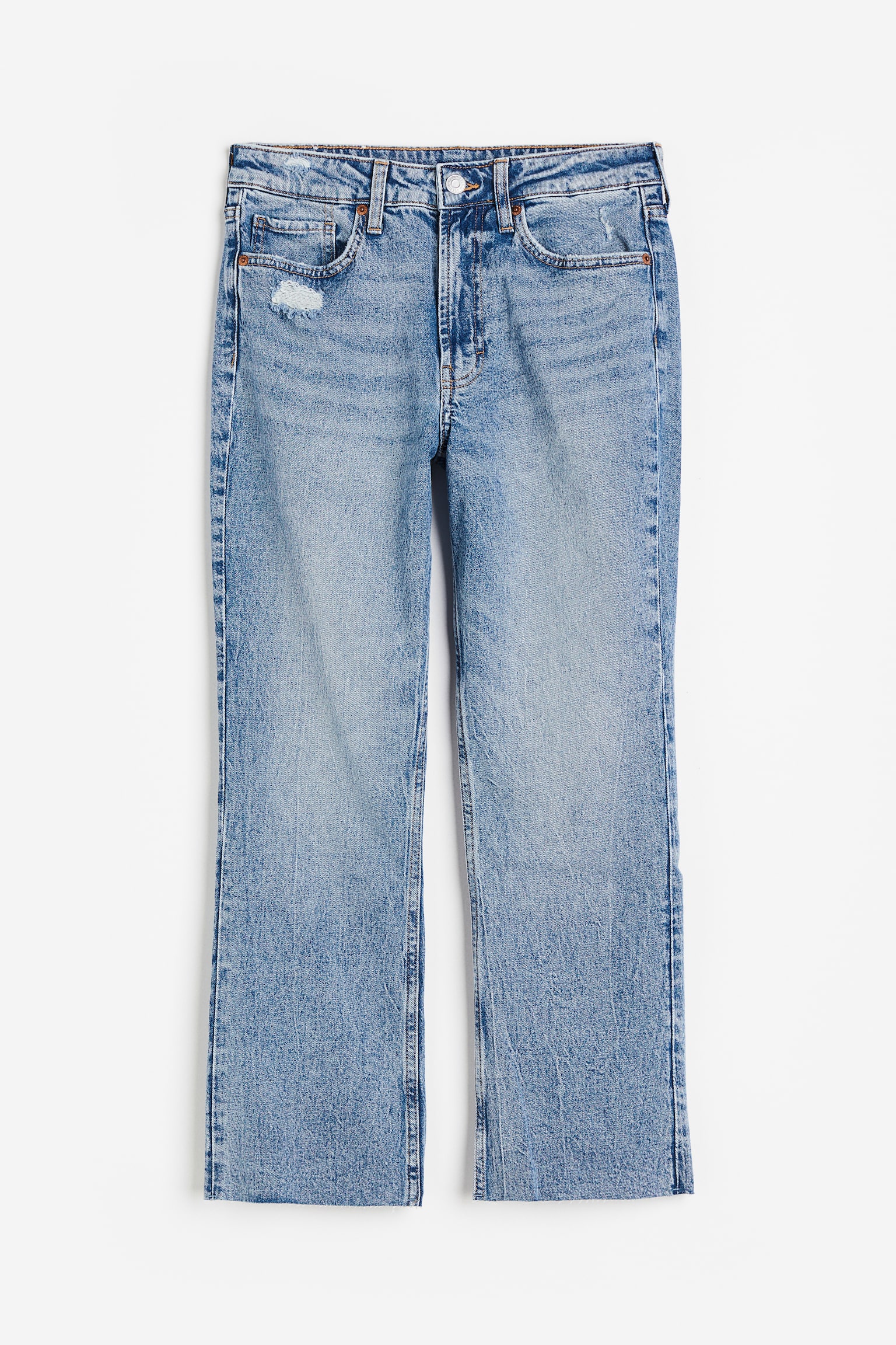 Flared High Cropped Jeans - Denim blue/Light denim blue/Denim blue/White/Black - 1