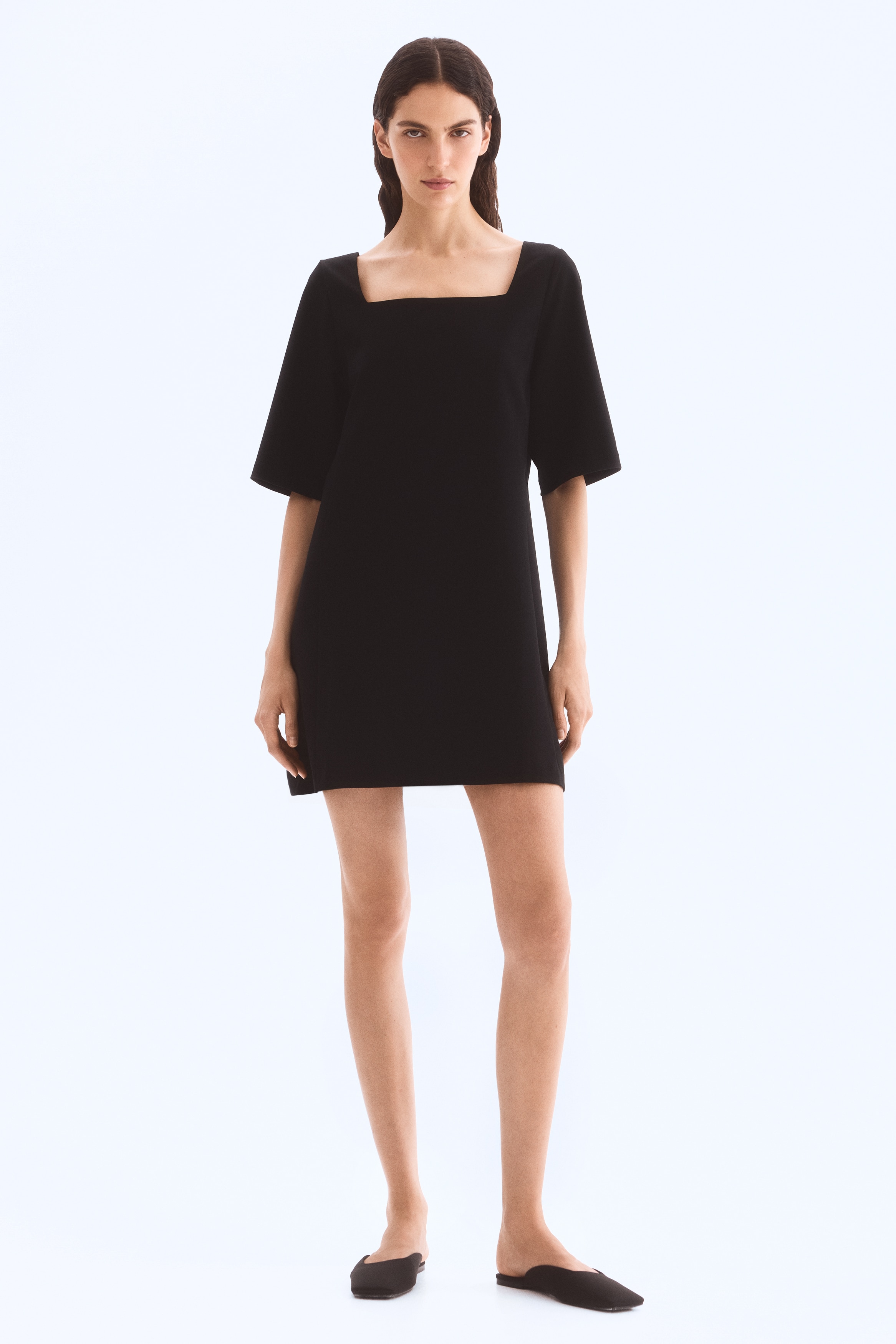 Women's Black Twill Shift Dress | H&M US