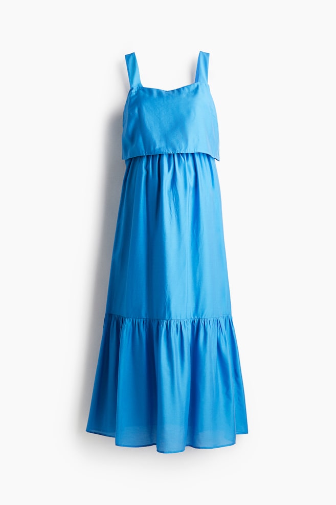 MAMA Voedingsjurk met strikbanden - Blauw - 1