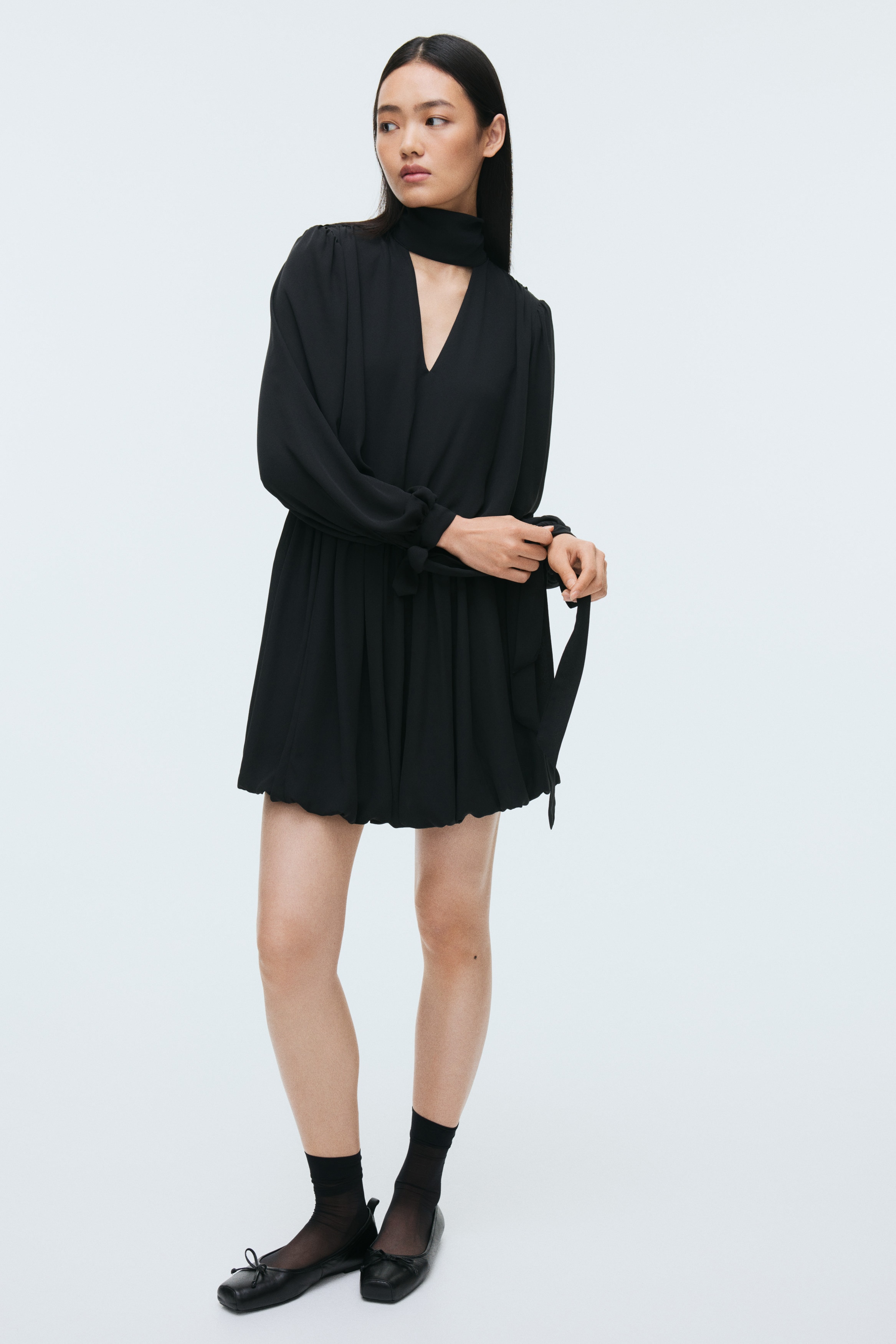 Bow-detail dress - Black