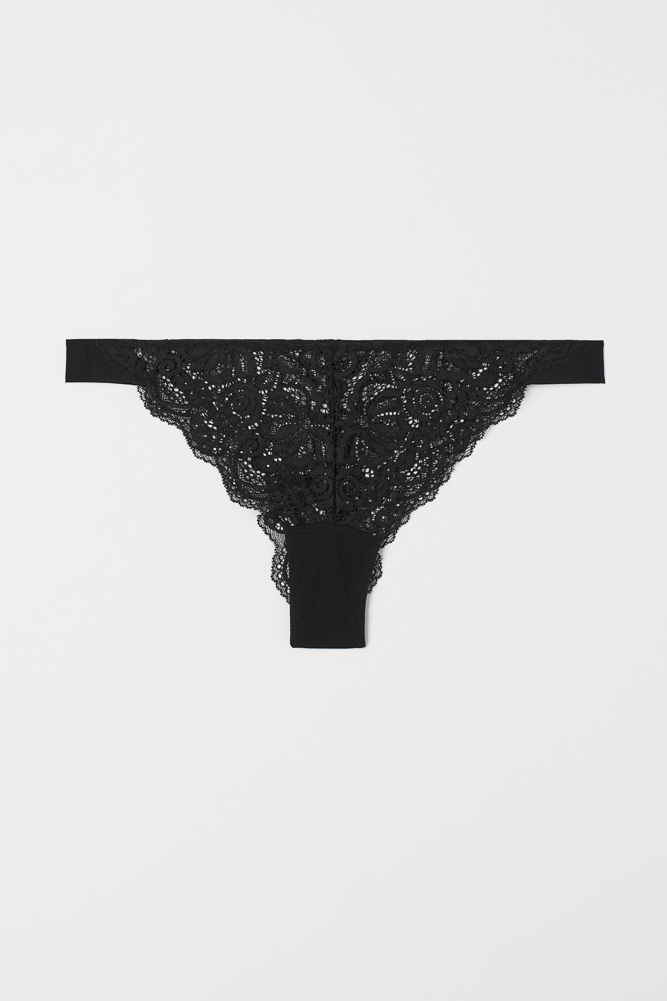 Dames - Zwart Kanten slip - Brazilian - Size: XL  - H&M