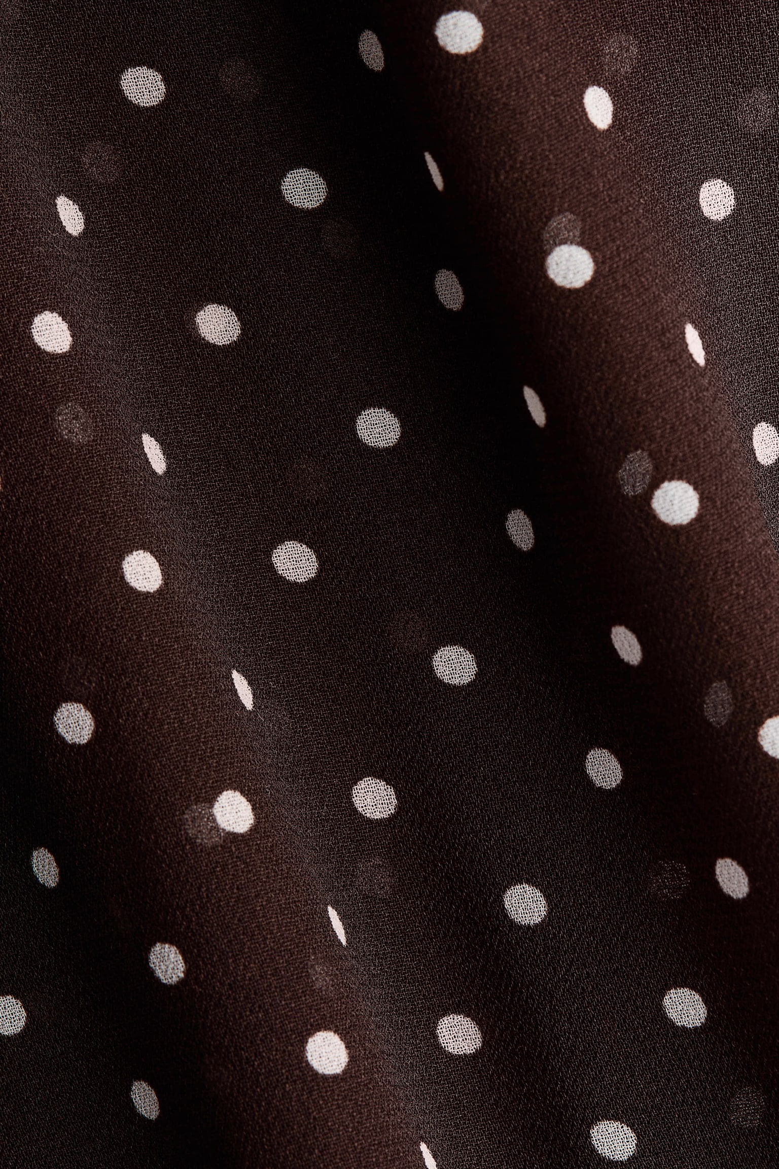 Scarf-collar blouse - Dark brown/Polka dot - 3