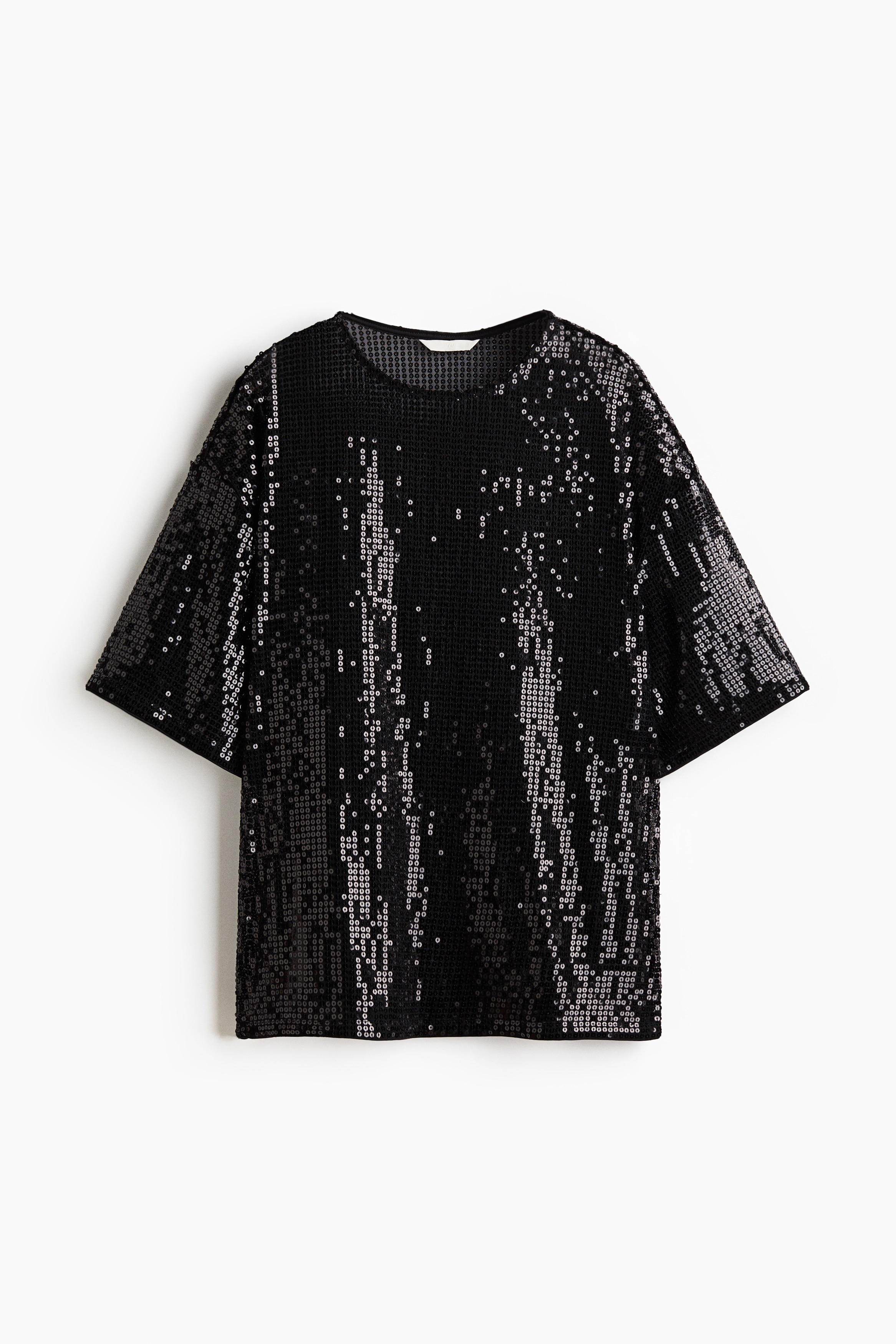 Oversized Sequined Top - Black