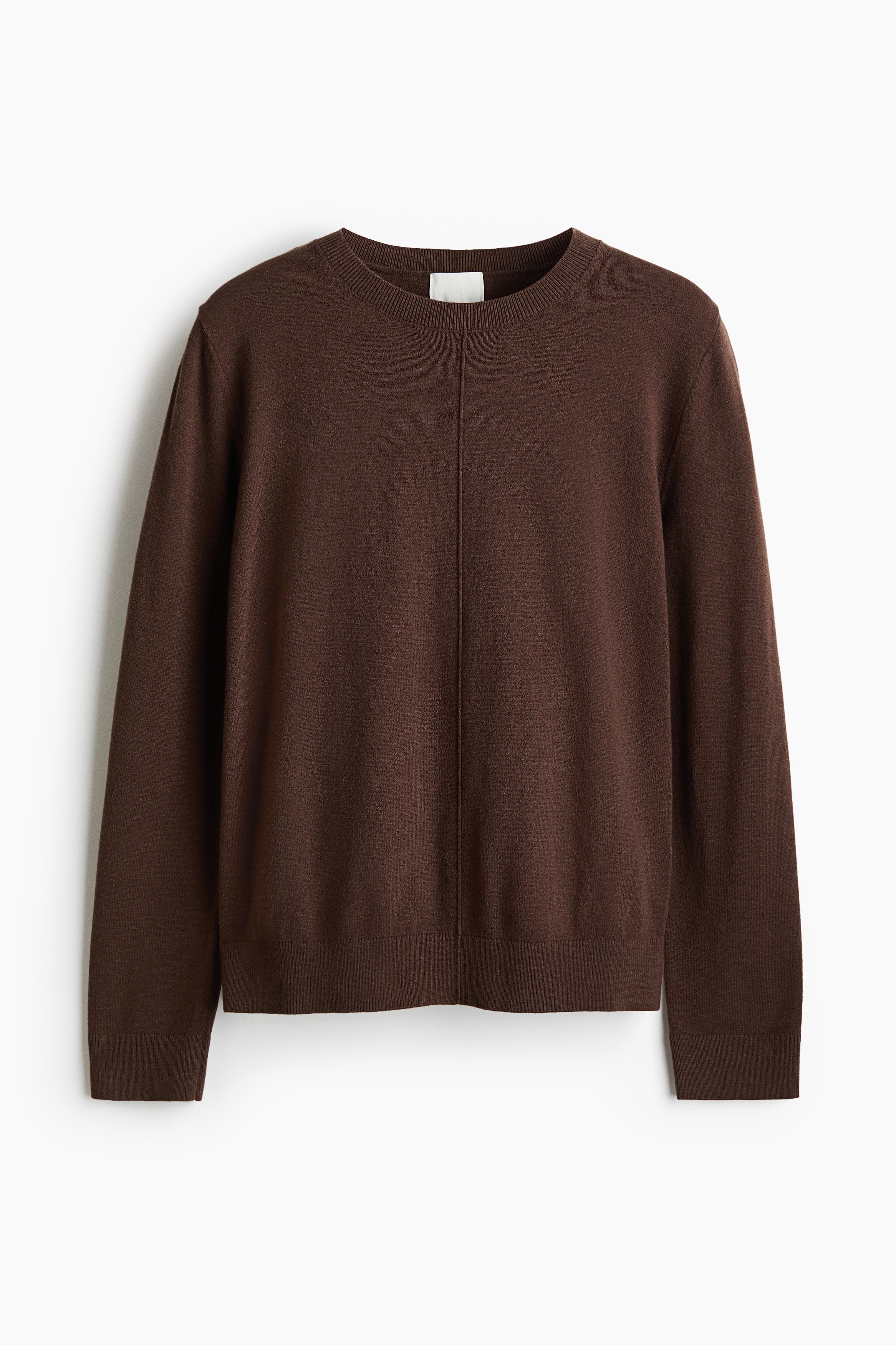 Fine-Knit Sweater - Dark brown/Dark gray melange