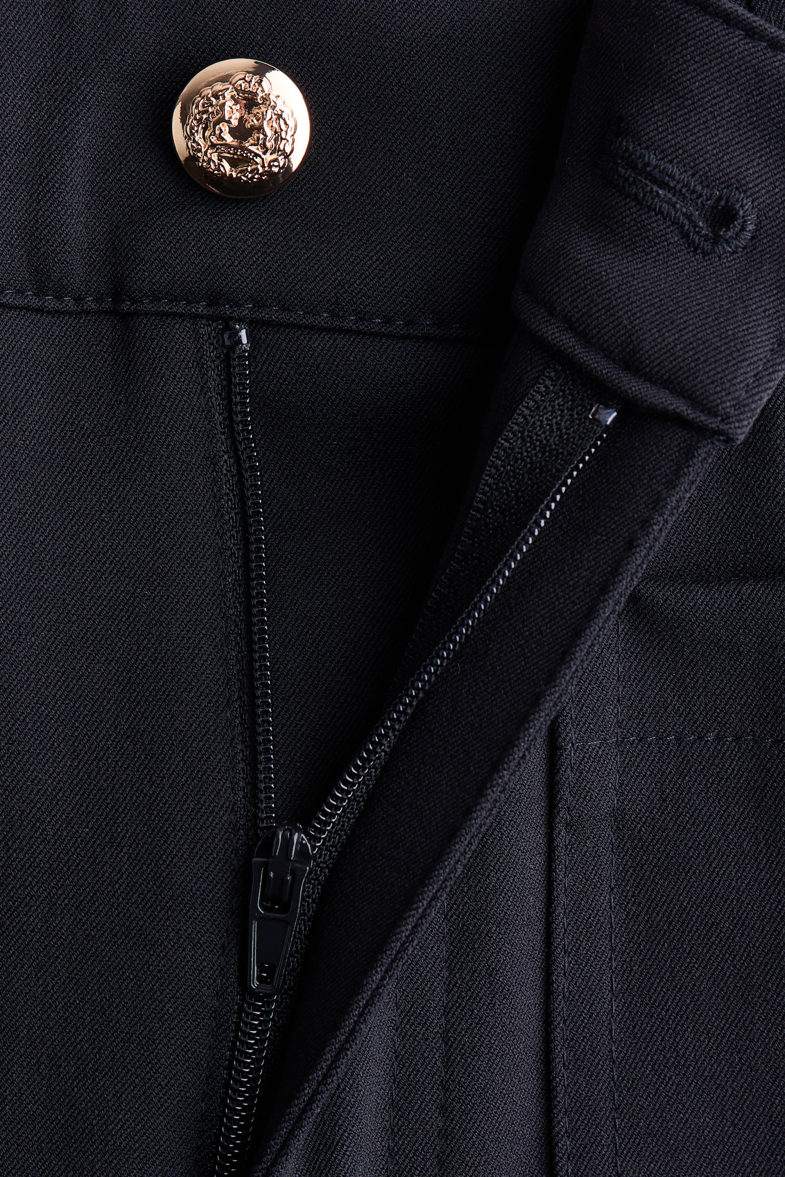 Flared twill trousers - Navy blue/Black - 4