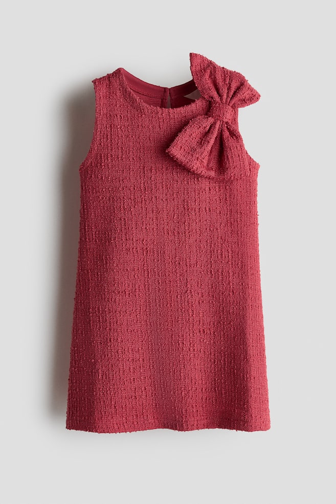 Bow-detail shift dress - Red/Dark red/Light pink - 1