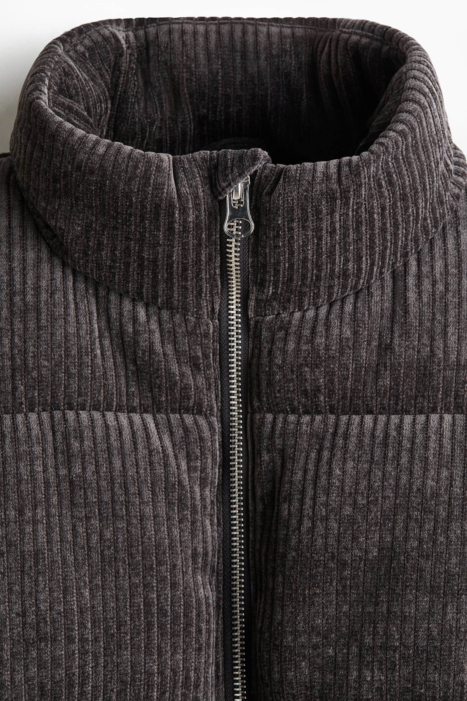 Мужская куртка H&M Corduroy Puffer, цвет: Угольный серый — фото 2