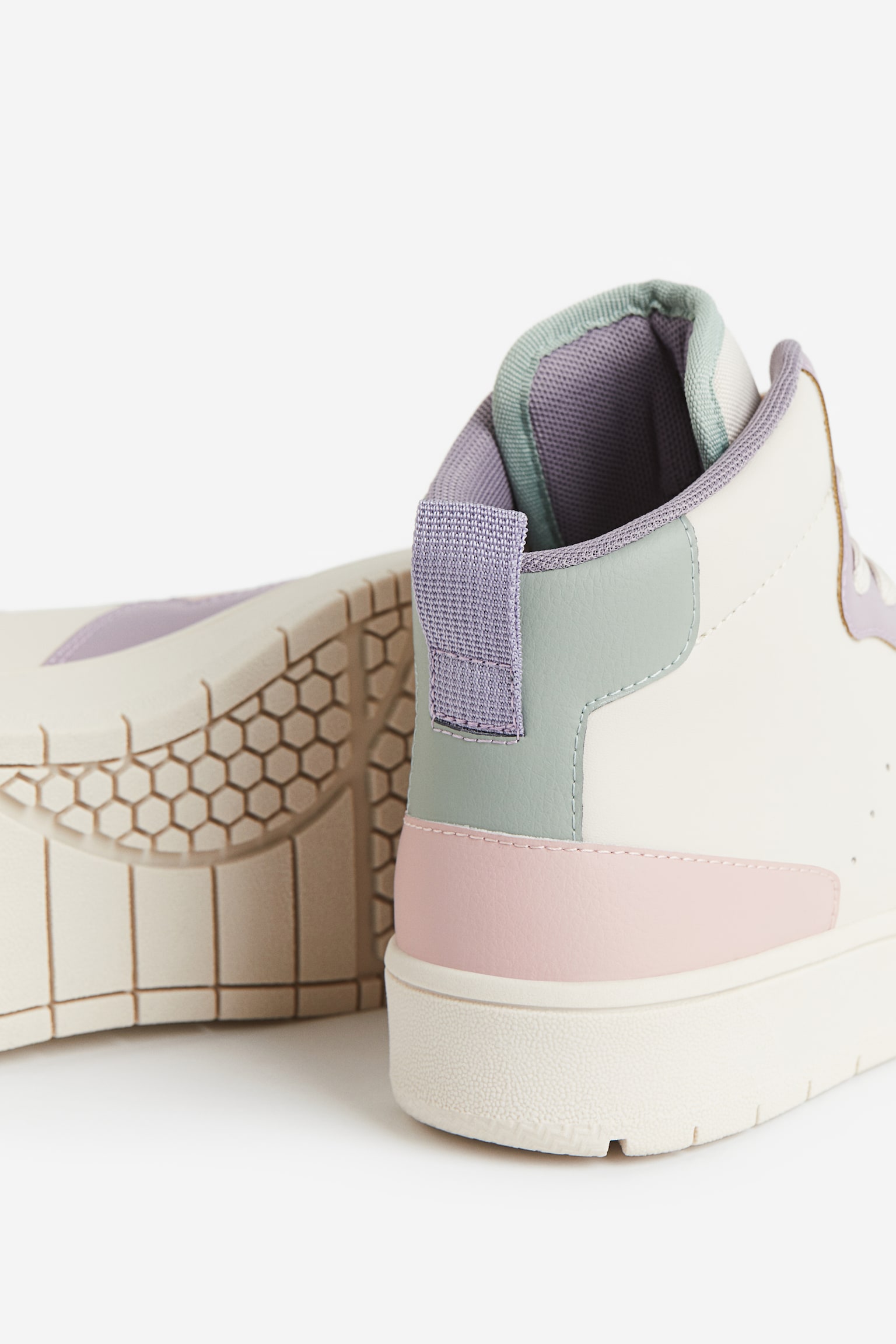 Hi Top Sneakers - White/Light purple - 2