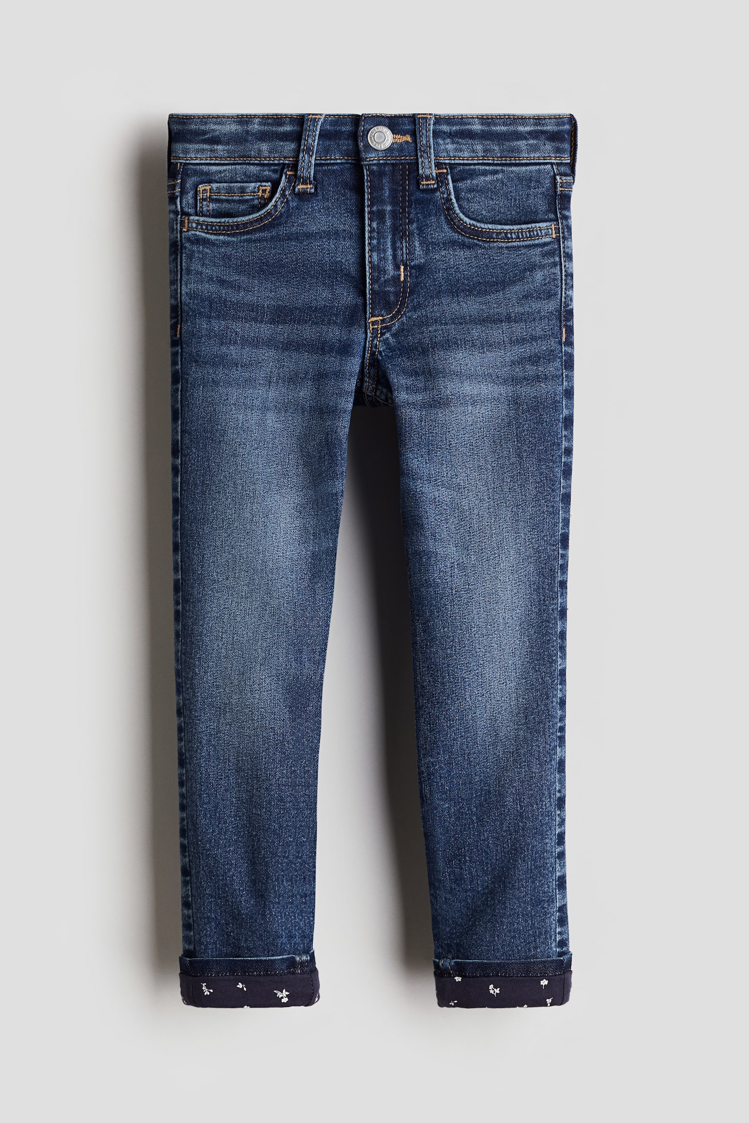 Skinny Fit Lined Jeans - Dark denim blue/Light denim blue/Washed out black - 1