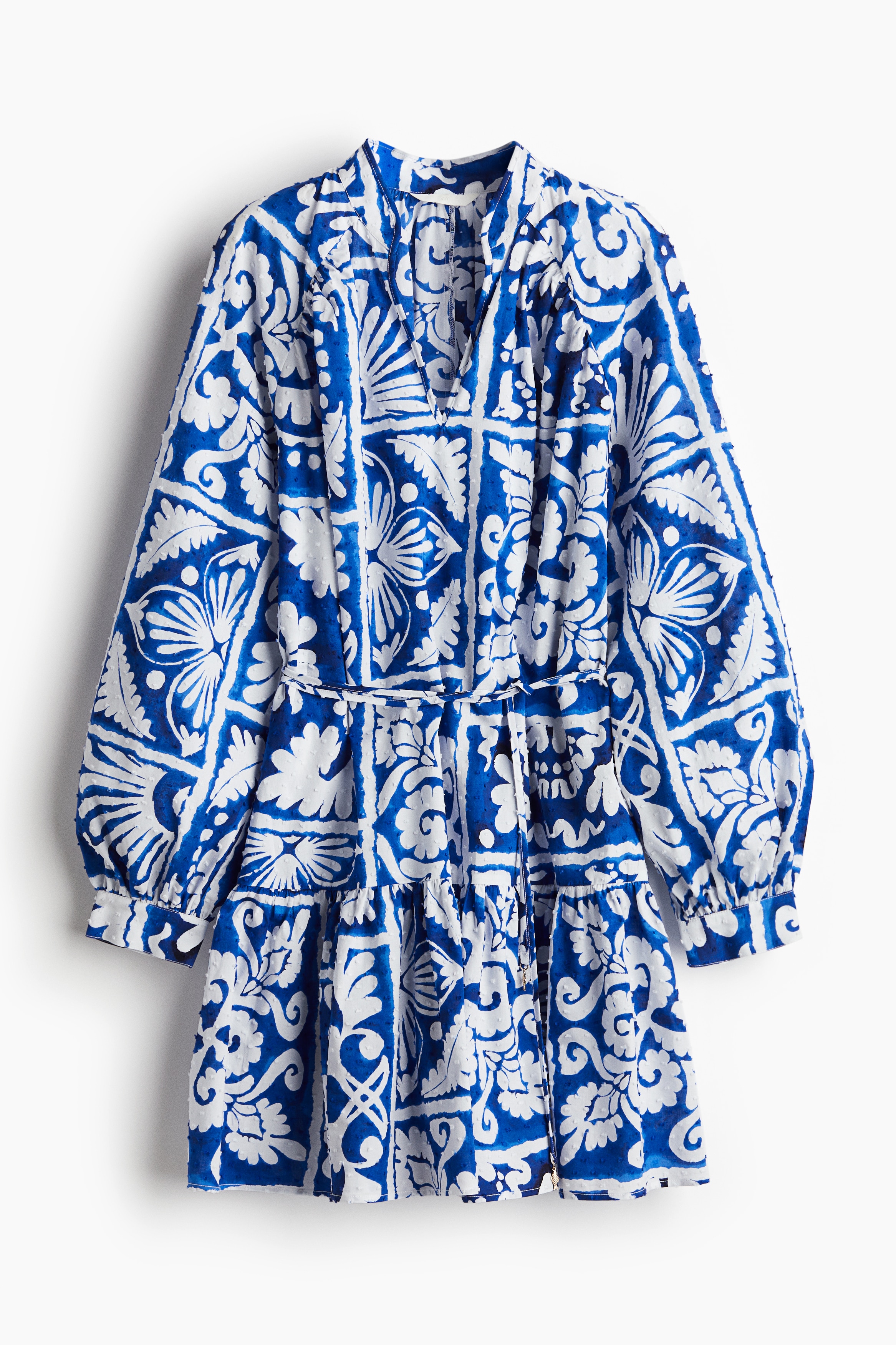 Φόρεμα με ανάγλυφα πουά - Έντονο μπλε/μοτίβο/Λευκό/Λευκό/πορτοκάλια