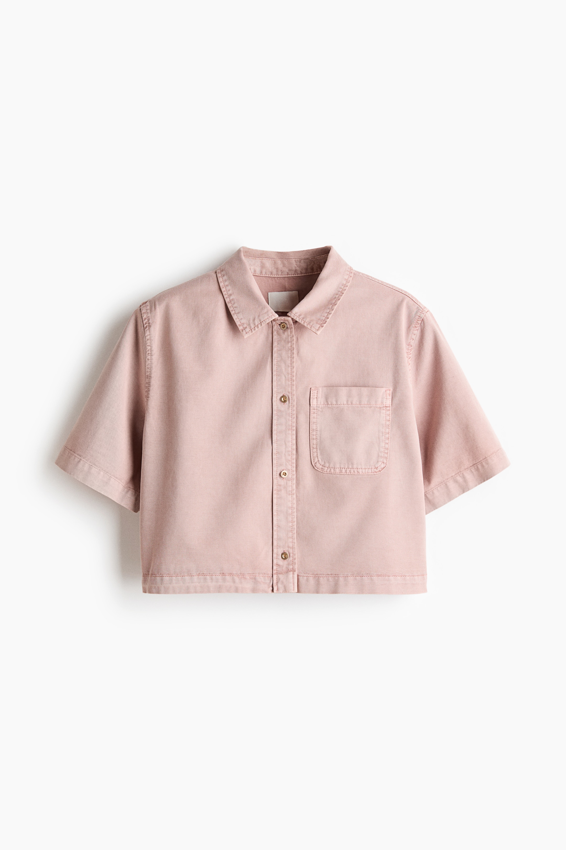 View larger image: Boxy denim shirt - Powder pink - Ladies | H&M SG 4