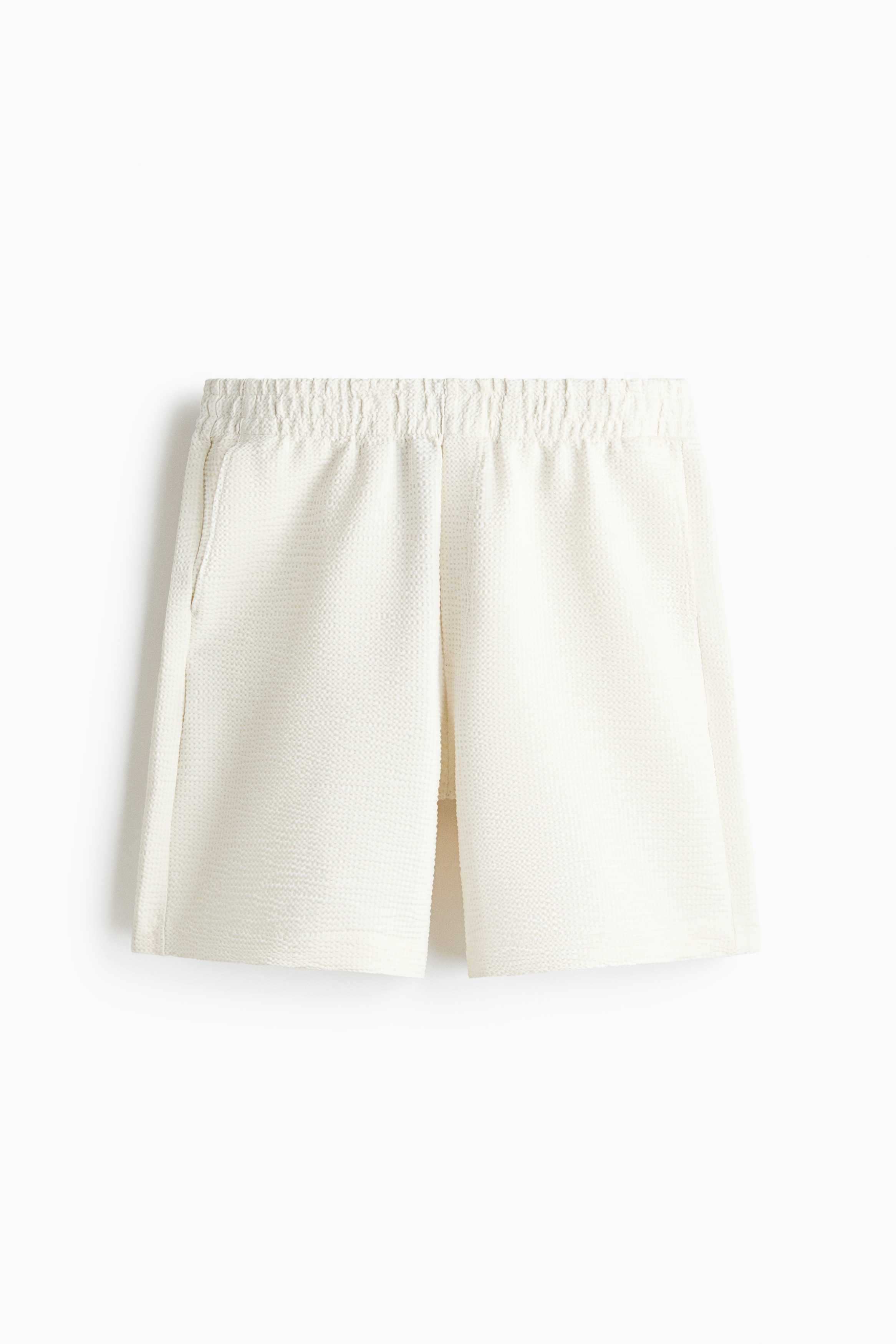 Relaxed-Fit Waffled Shorts - White/Black/Khaki green