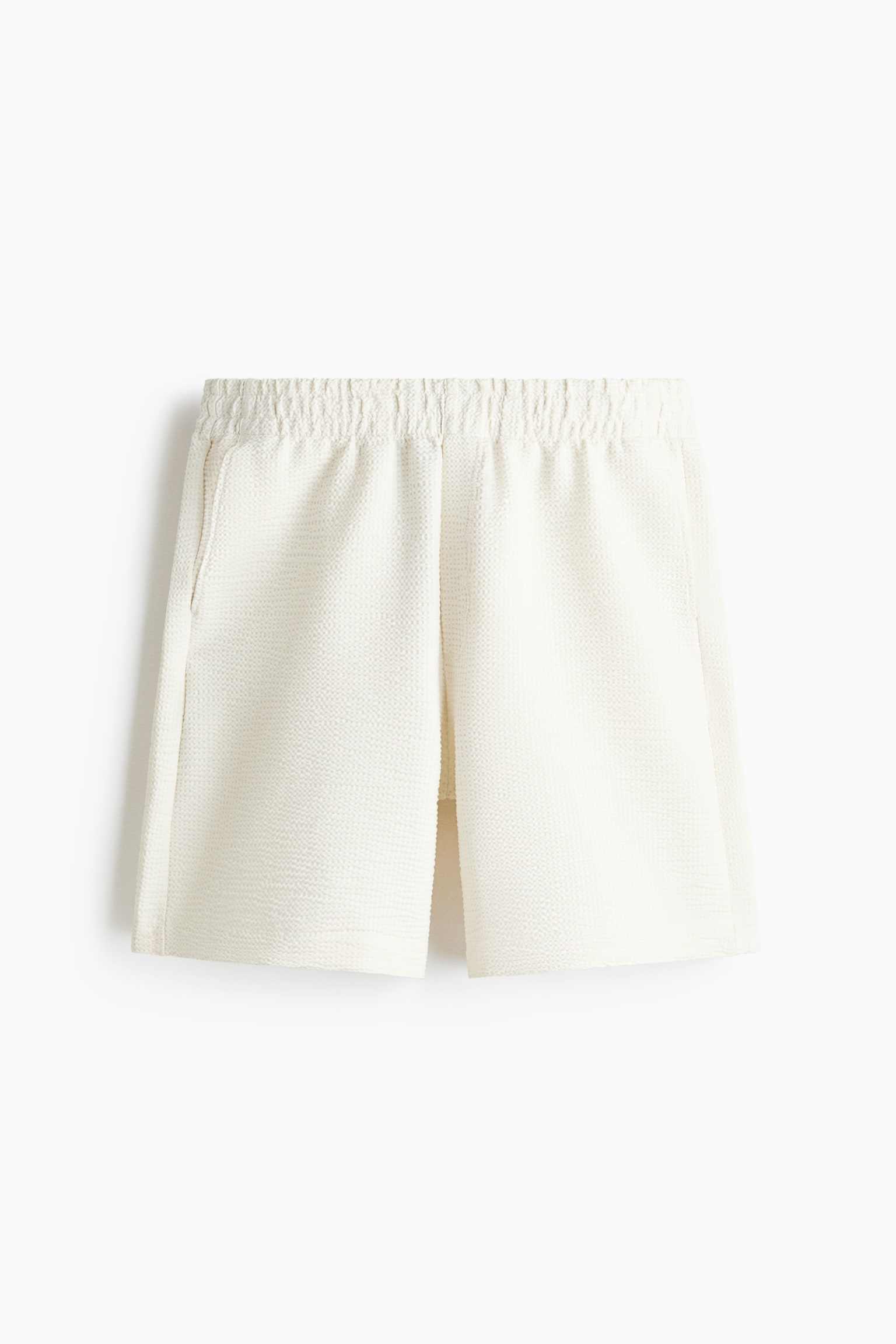 Relaxed Fit Shorts med vaffelsøm - Hvit/Sort/Kakigrønn - 1