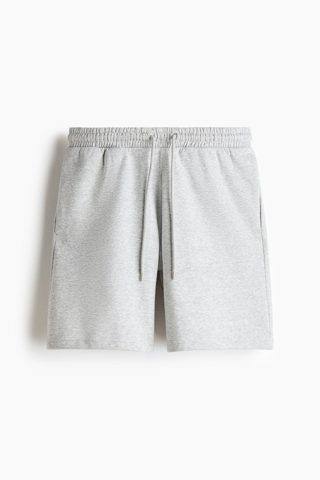 Short Regular Fit en molleton - Gris clair chiné/Noir/Marron foncé/Gris clair/Vert ancien foncé - 1