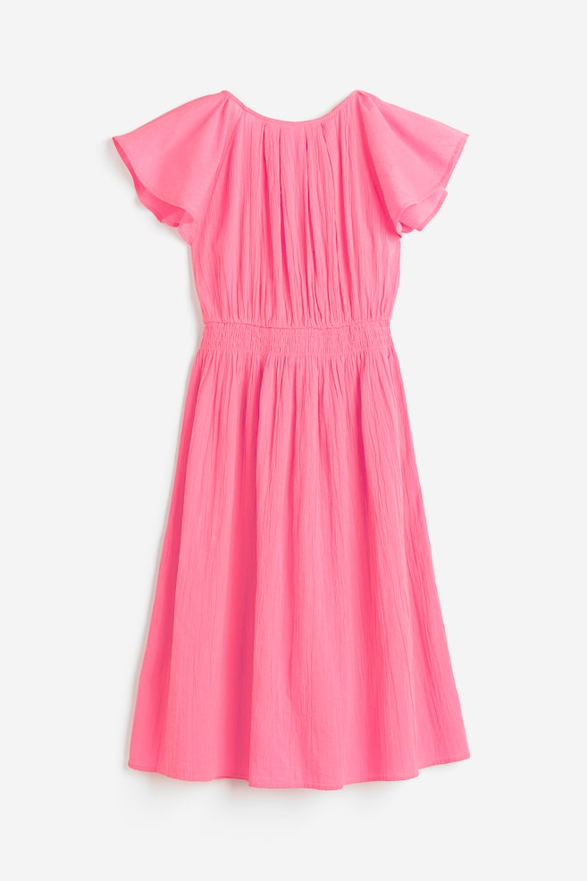 Crinkled cotton dress - Pink/Black/Patterned/Blue - 2