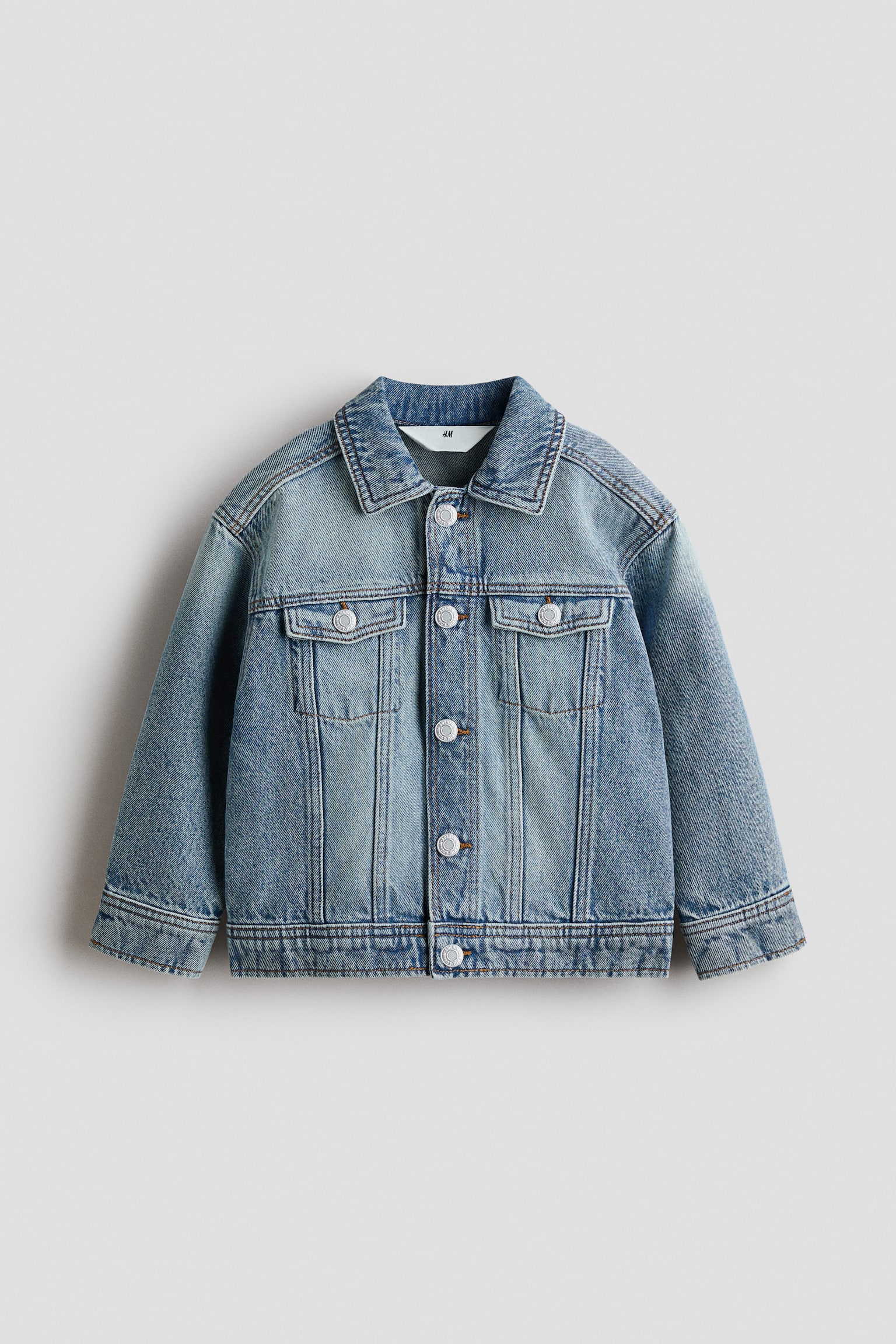 Детская куртка H&M Denim Jacket, цвет: Светлый джинсовый синий — фото 1