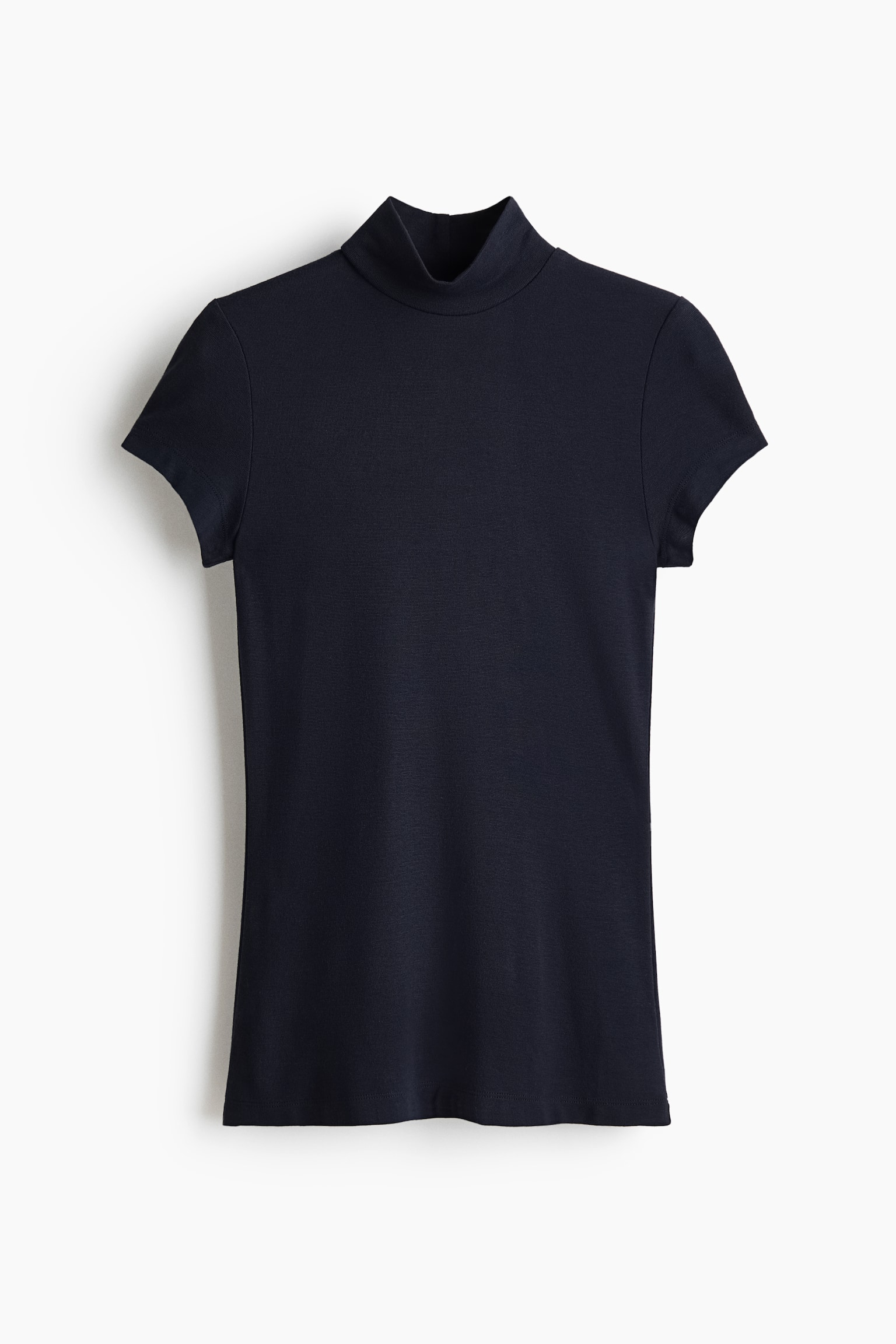 Viskoseshirt mit Turtleneck - Marineblau/Graumeliert/Dunkelrot - 1