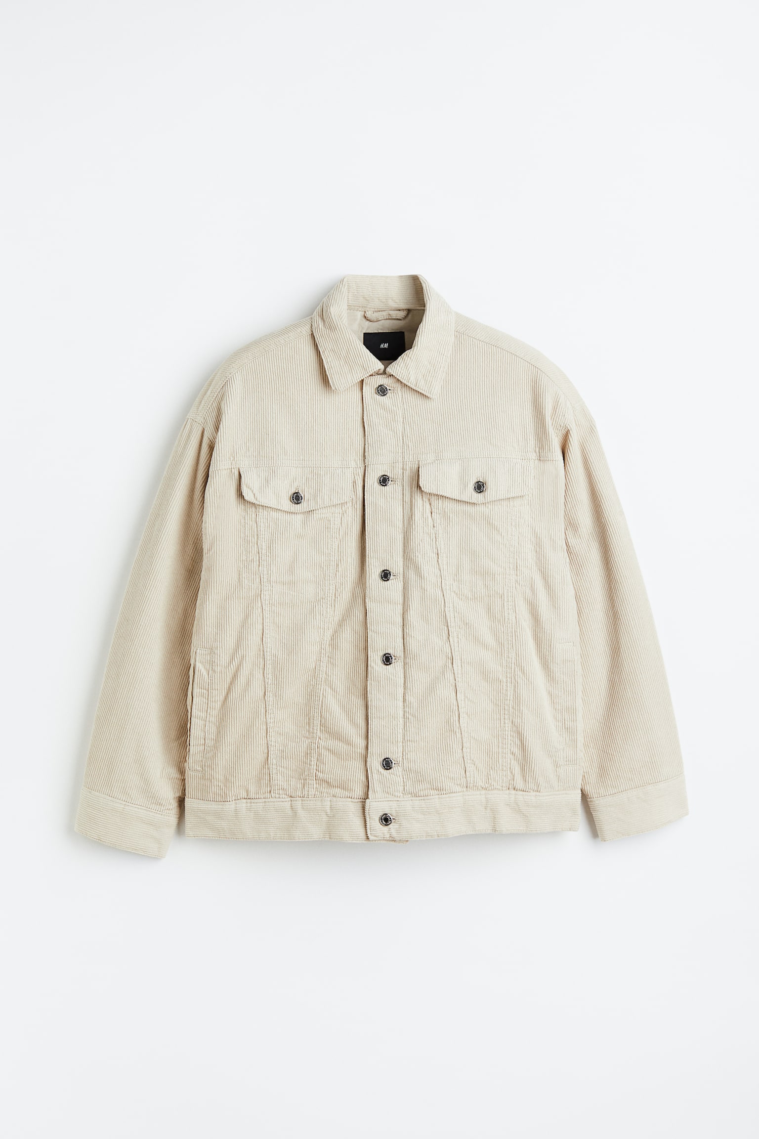 Padded corduroy jacket - Light beige - 1