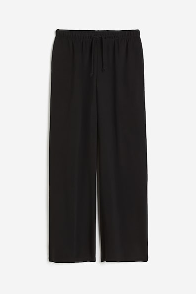 Wide joggers - Regular waist - Long - Black - Ladies | H&M GB