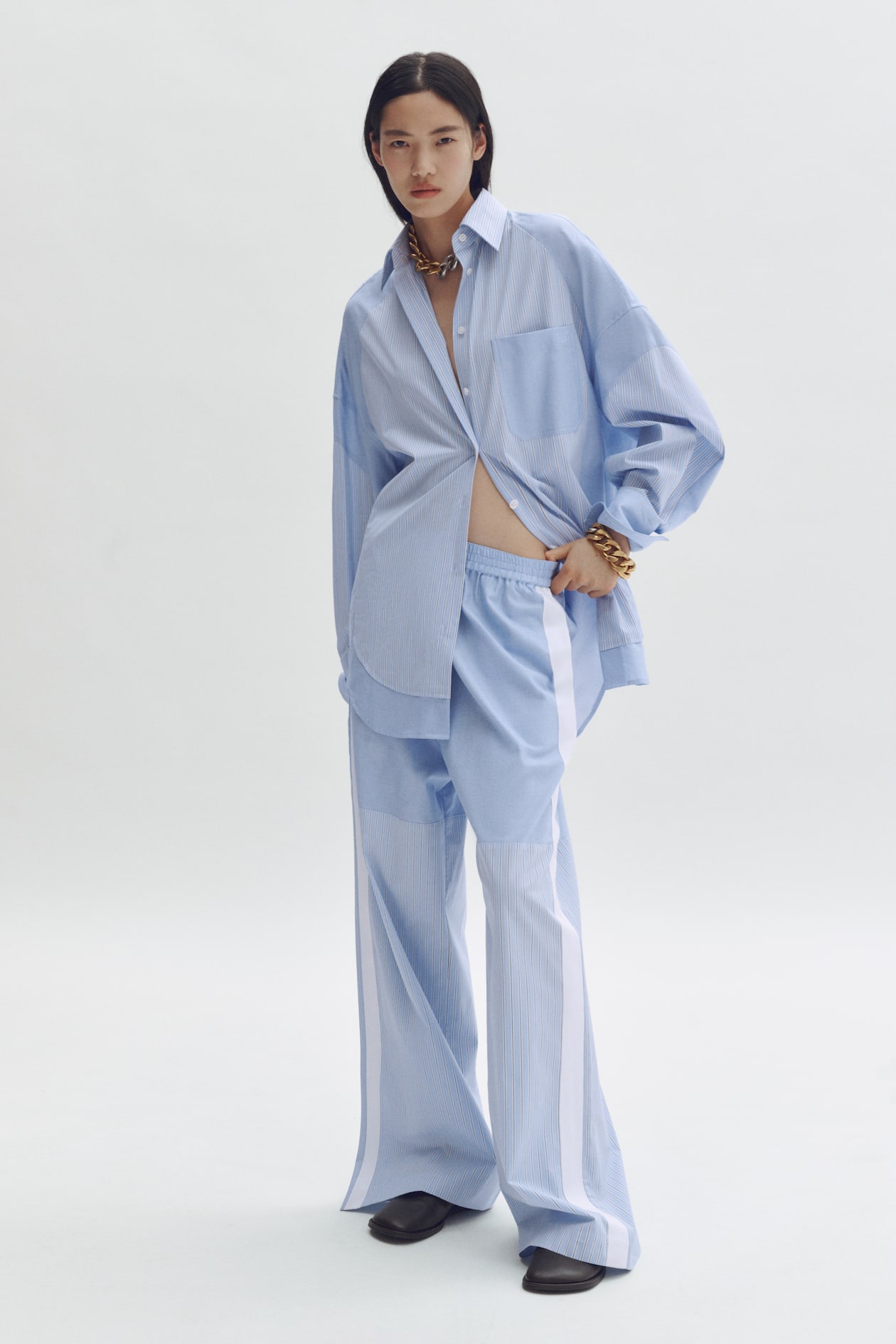 Paneled Poplin Pants