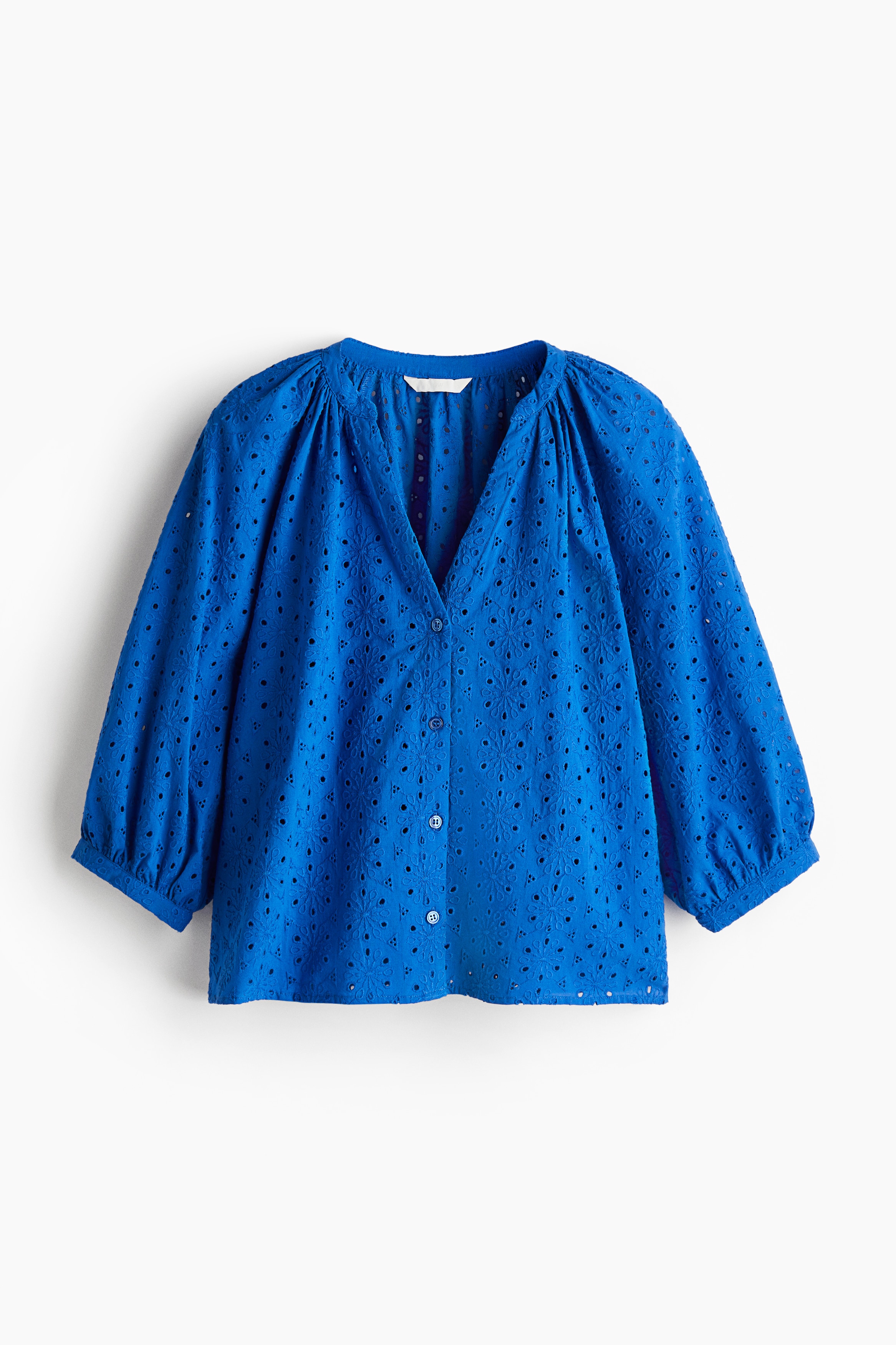 Broderie anglaise blouse - Blue/White